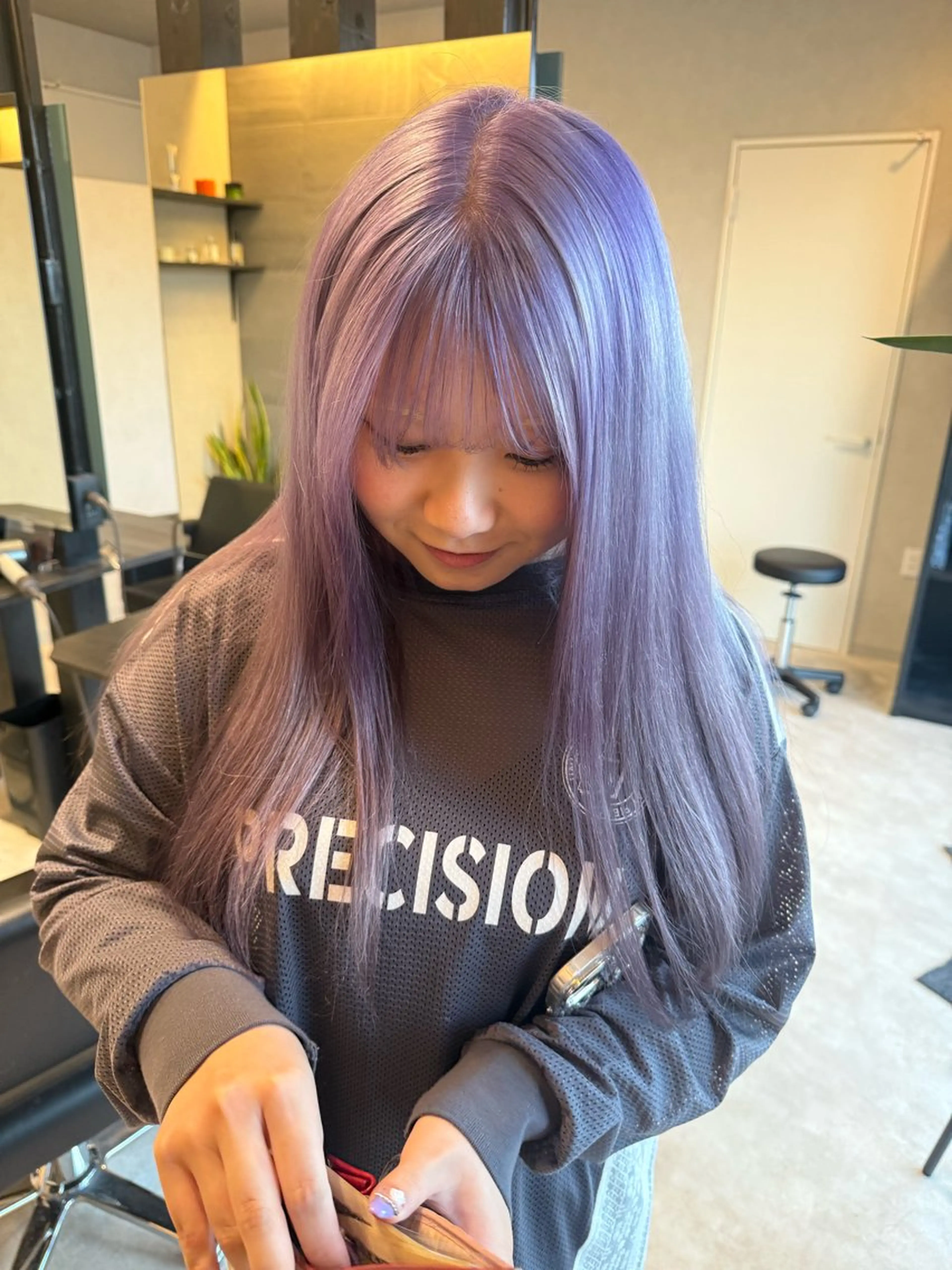 ロング パープルカラー ヘアカラー 透明感カラー/ボブ misaki °＊のヘアスタイル