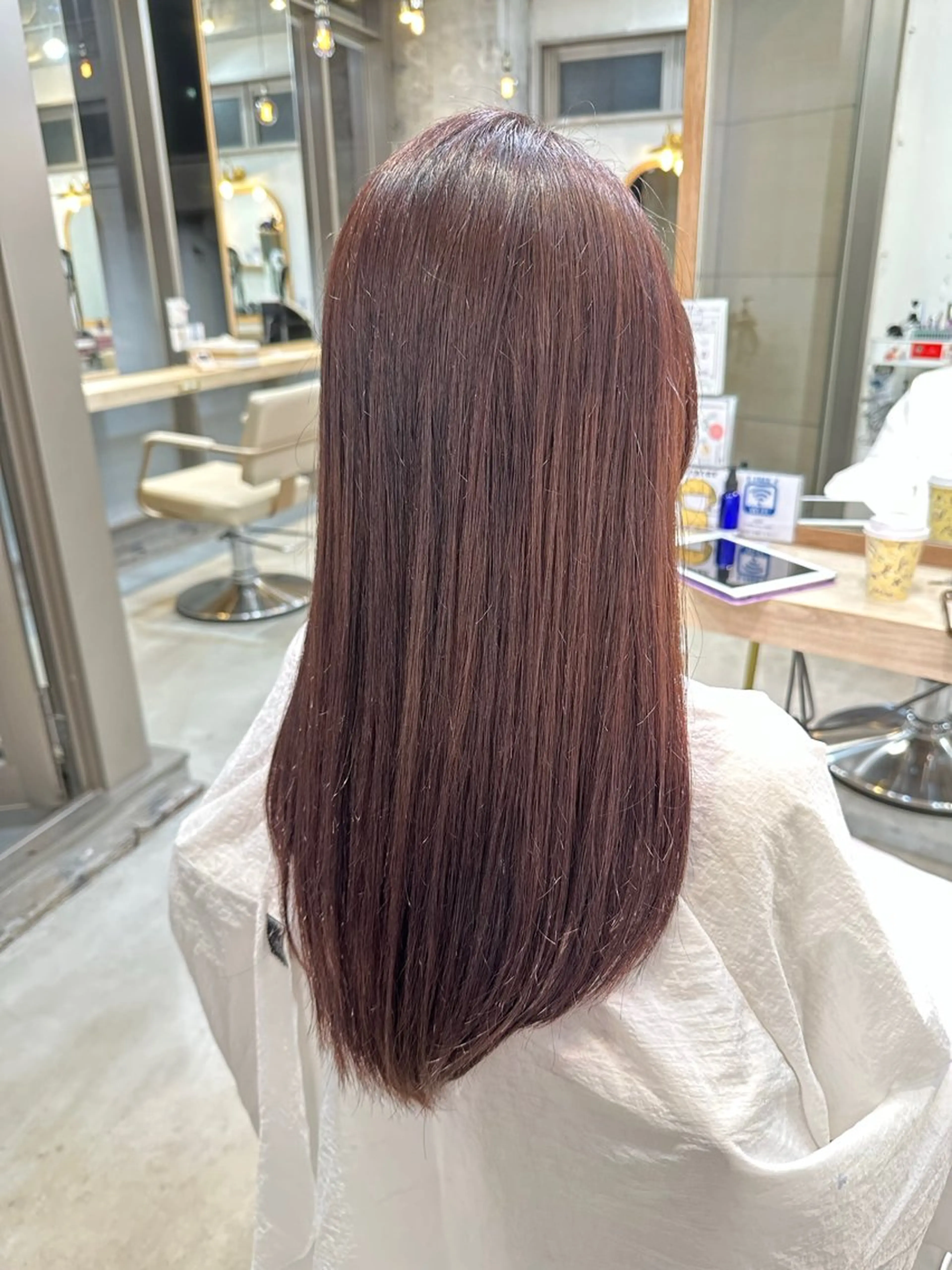 【土曜日🆖】🎀ワンカラー+Aujua4stepトリートメント🎀超音波アイロンつき🫧の写真