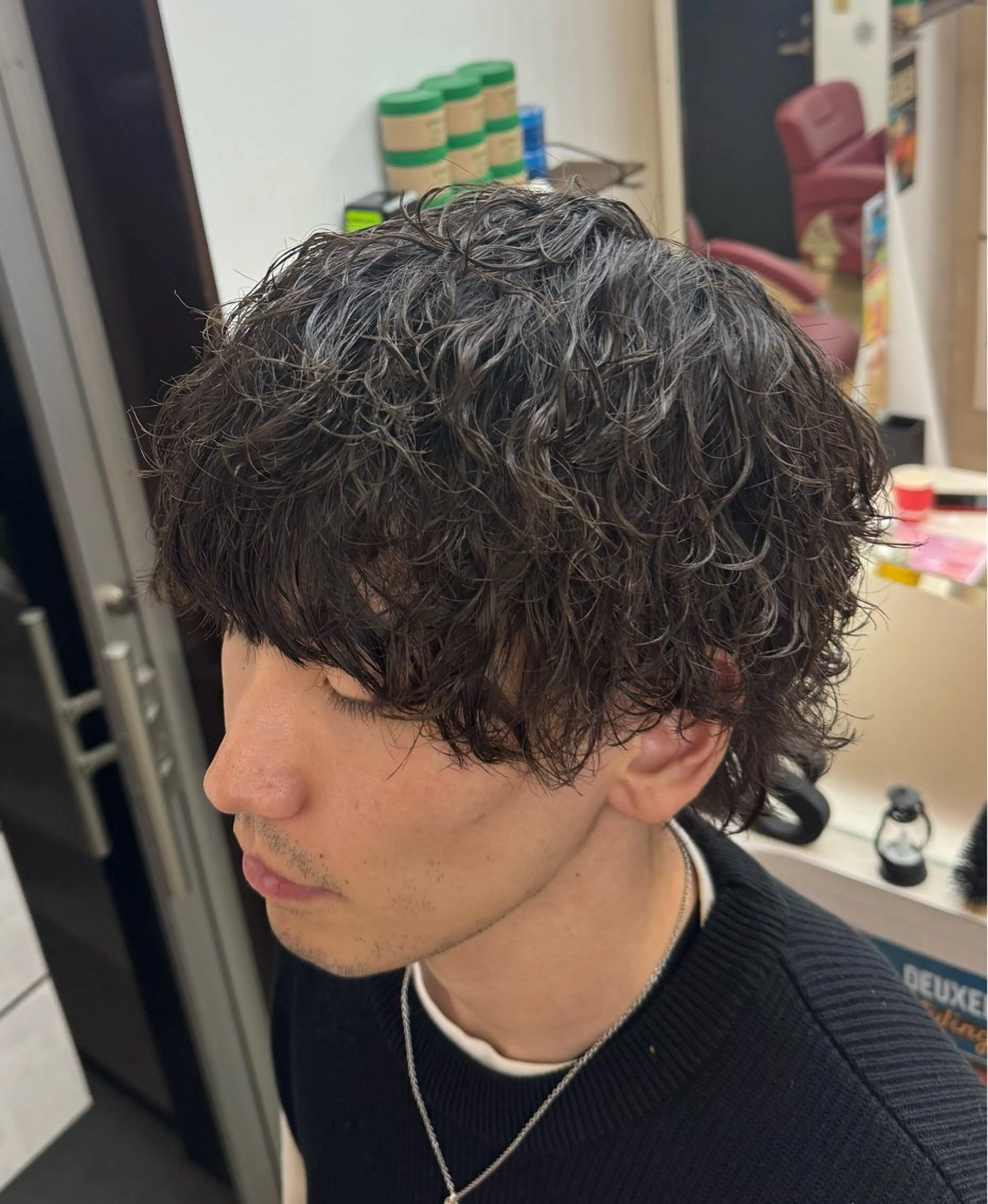 ミディアム メンズ ミディアムパーマ メンズパーマ カット パーマ 焼津メンズパーマ特化 大石雄生のヘアスタイル