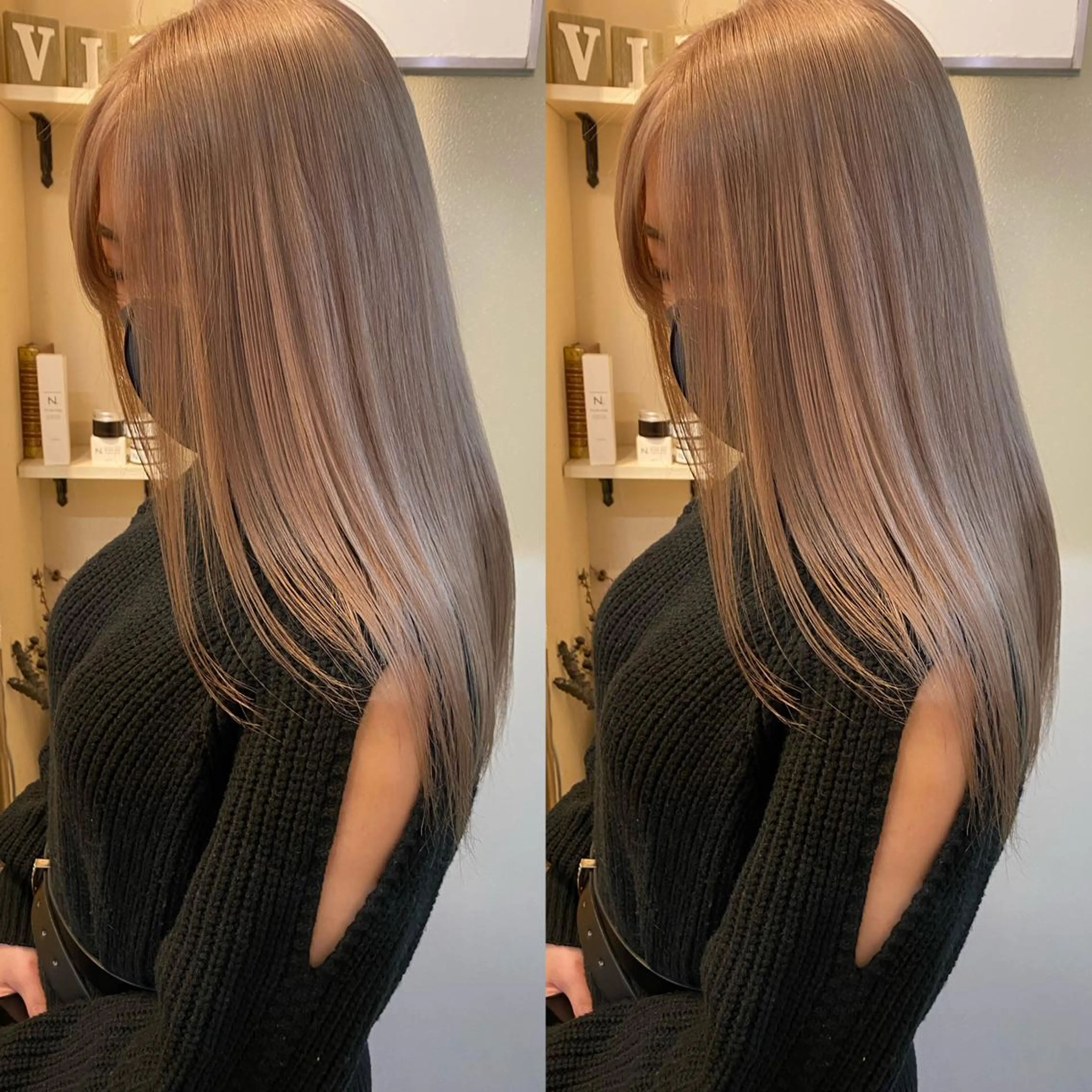 セミロング カラー ⭐️横浜ブリーチ特化 美容師 堤涼⭐️のヘアスタイル