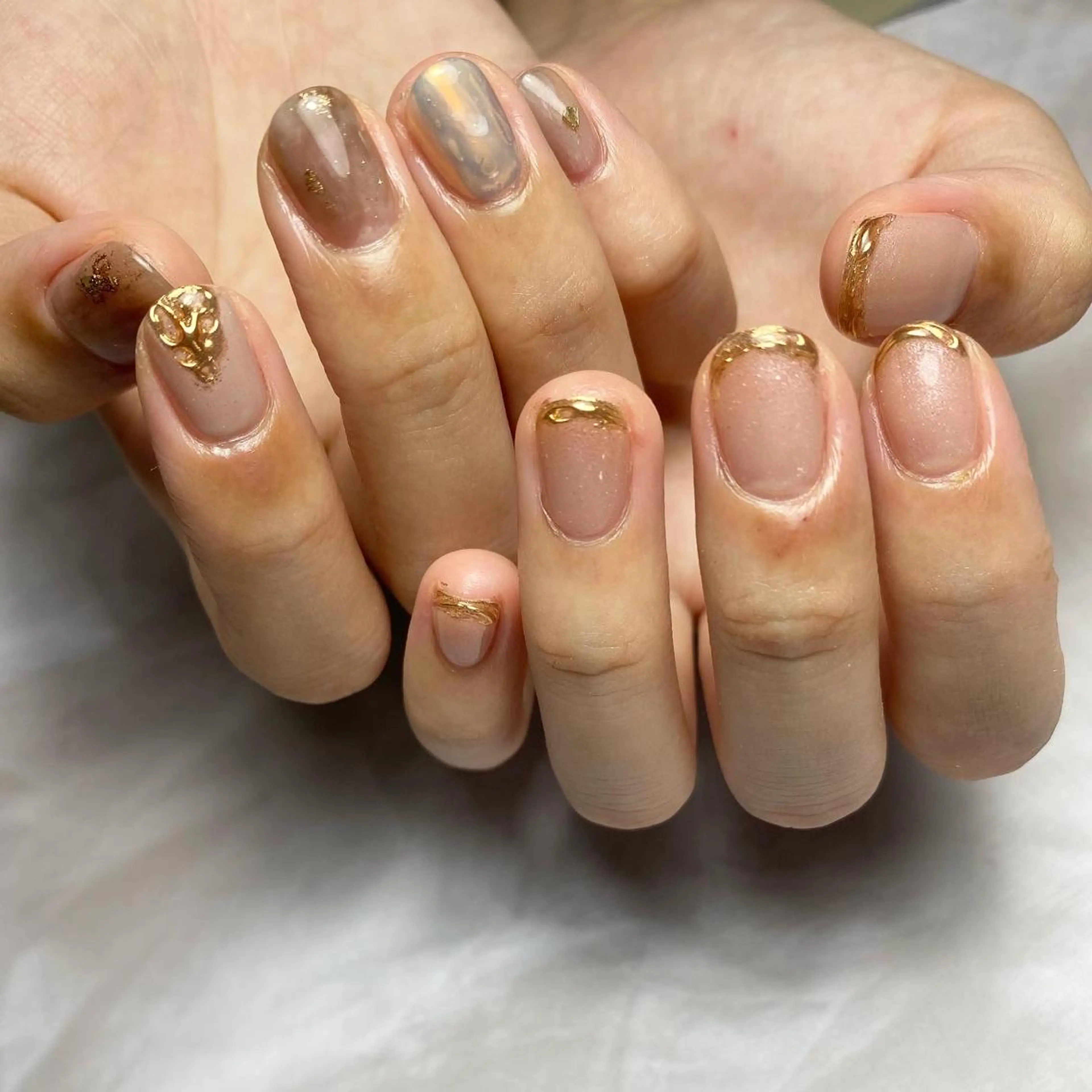 ネイル フレンチネイル ミラーネイル ハンドネイル Nail salon Museのネイルデザイン