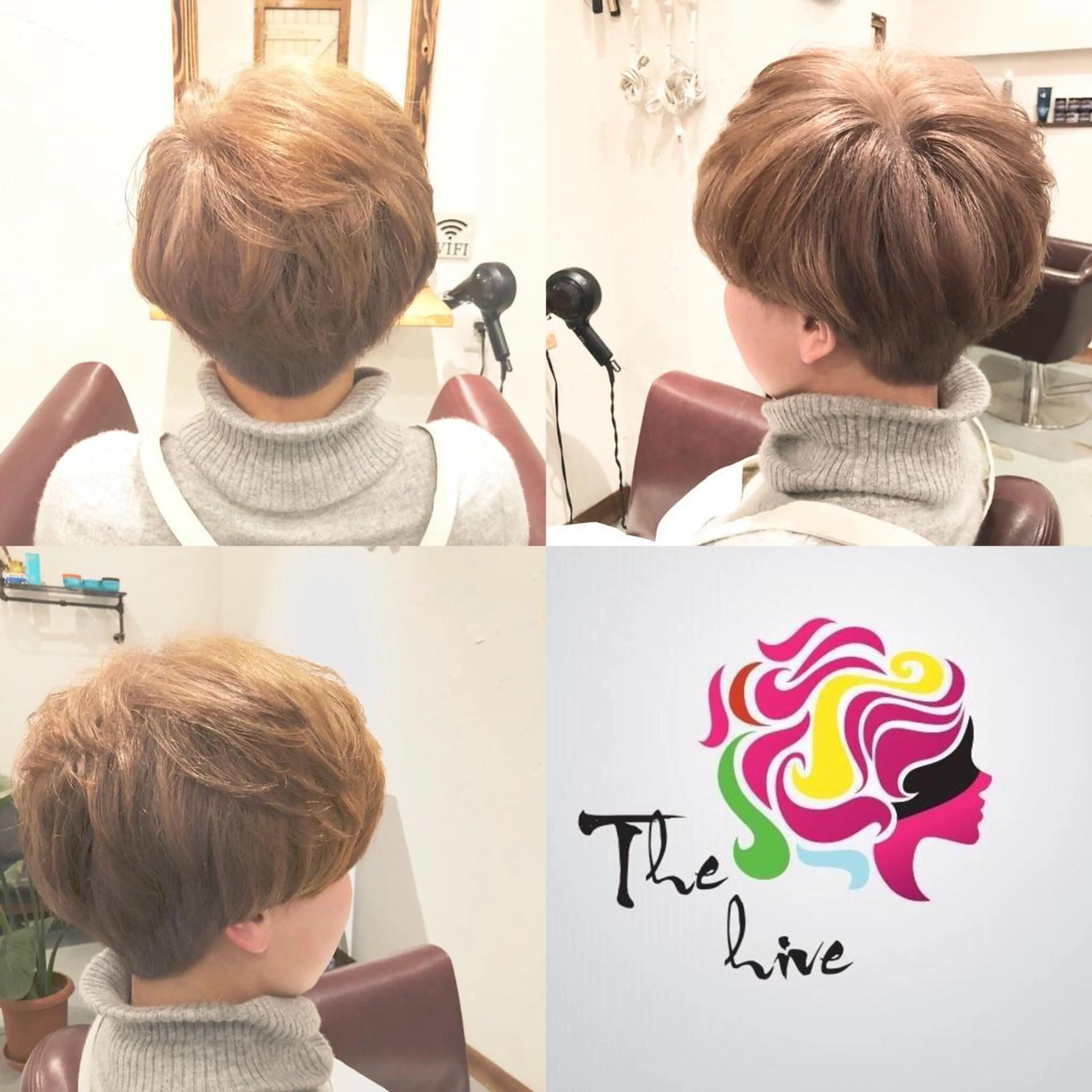 ショート カラー ブリーチ カット ヘアカラー Hair salon The  hiveのヘアスタイル