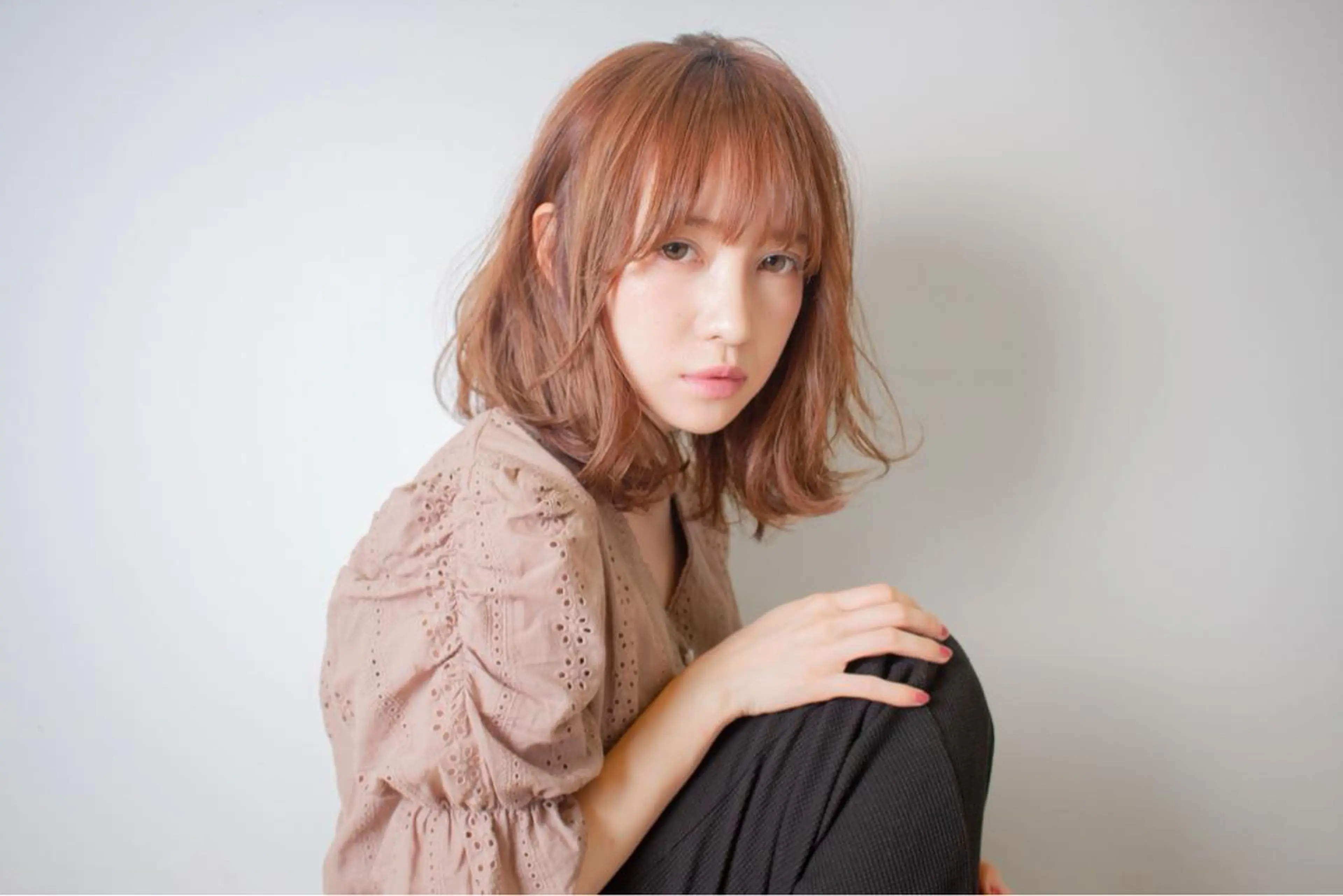 ミディアム カラー パーマ gite カワムラナオキのヘアスタイル