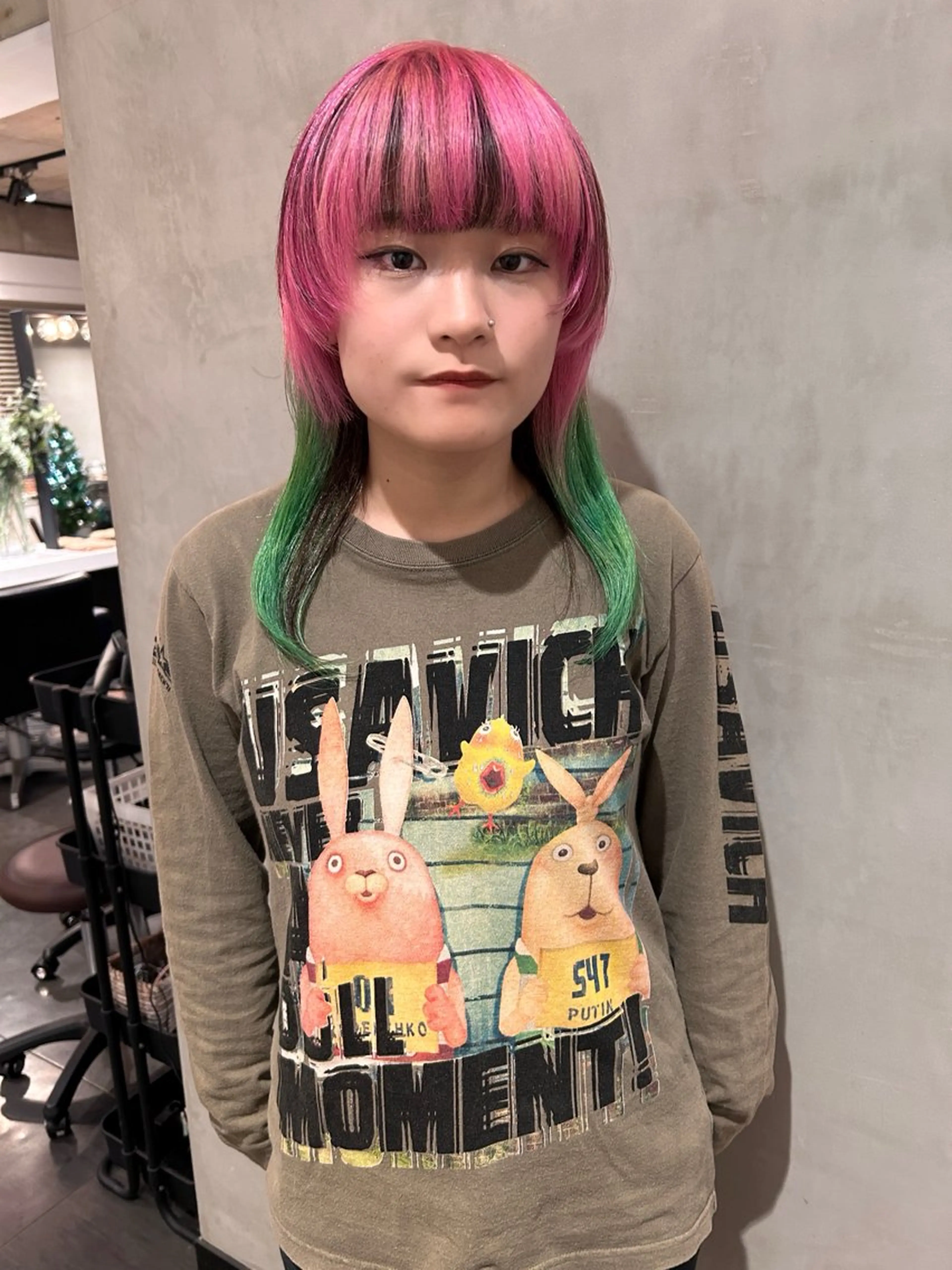 ミディアム カラー ベージュカラー ピンクカラー ヘアカラー トリートメント 暖色🍒姫カット🎀 オタク特化🎀ゆうなのヘアスタイル