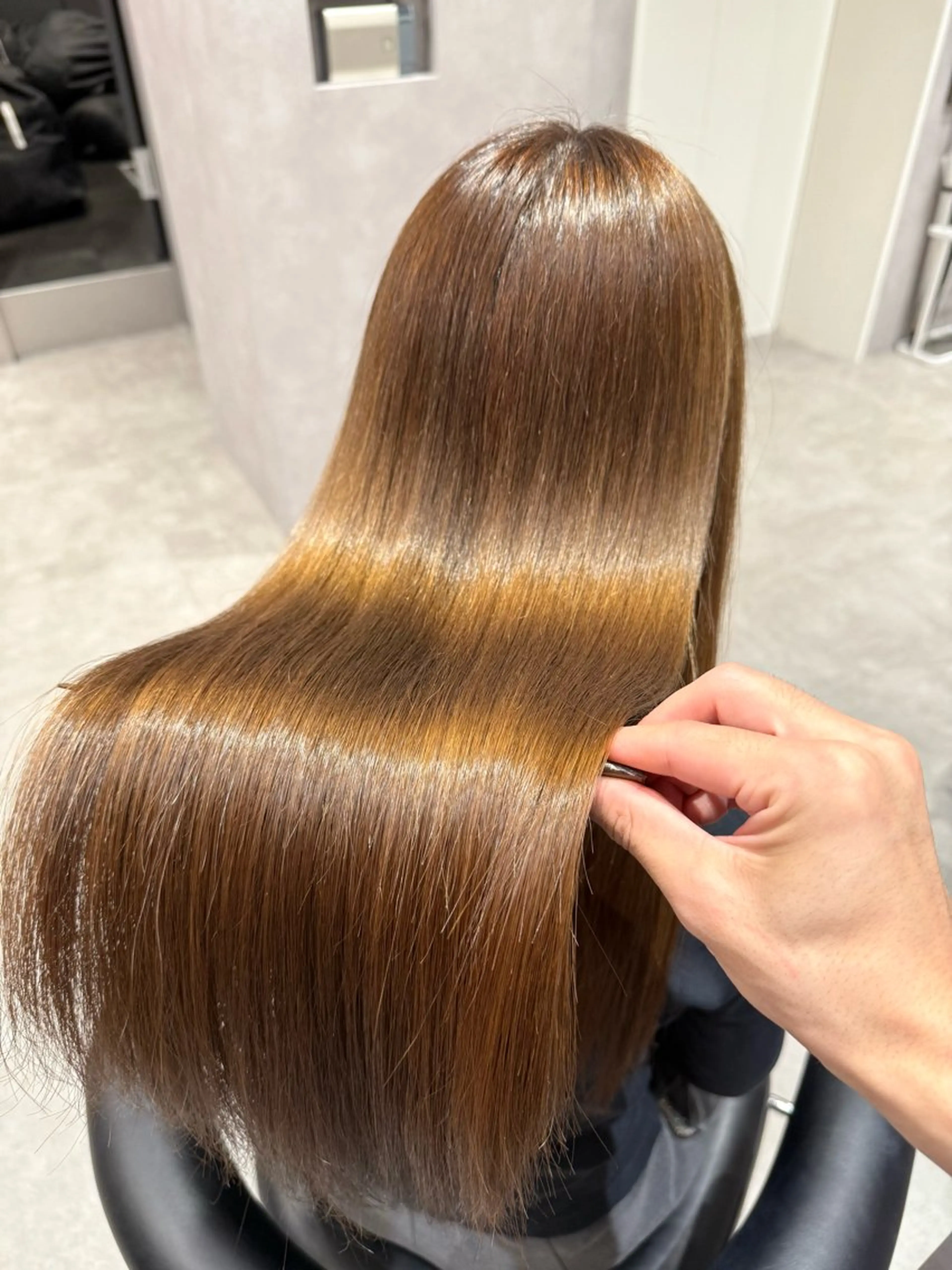 ロング カラー パーマ ヘアアレンジ 髪質改善 縮毛矯正 トリートメント ストレートパーマ 縮毛矯正 トリートメント salowin新宿East3階所属・艶美髪/髪質改善 /縮毛矯正/木元渓太のヘアスタイル