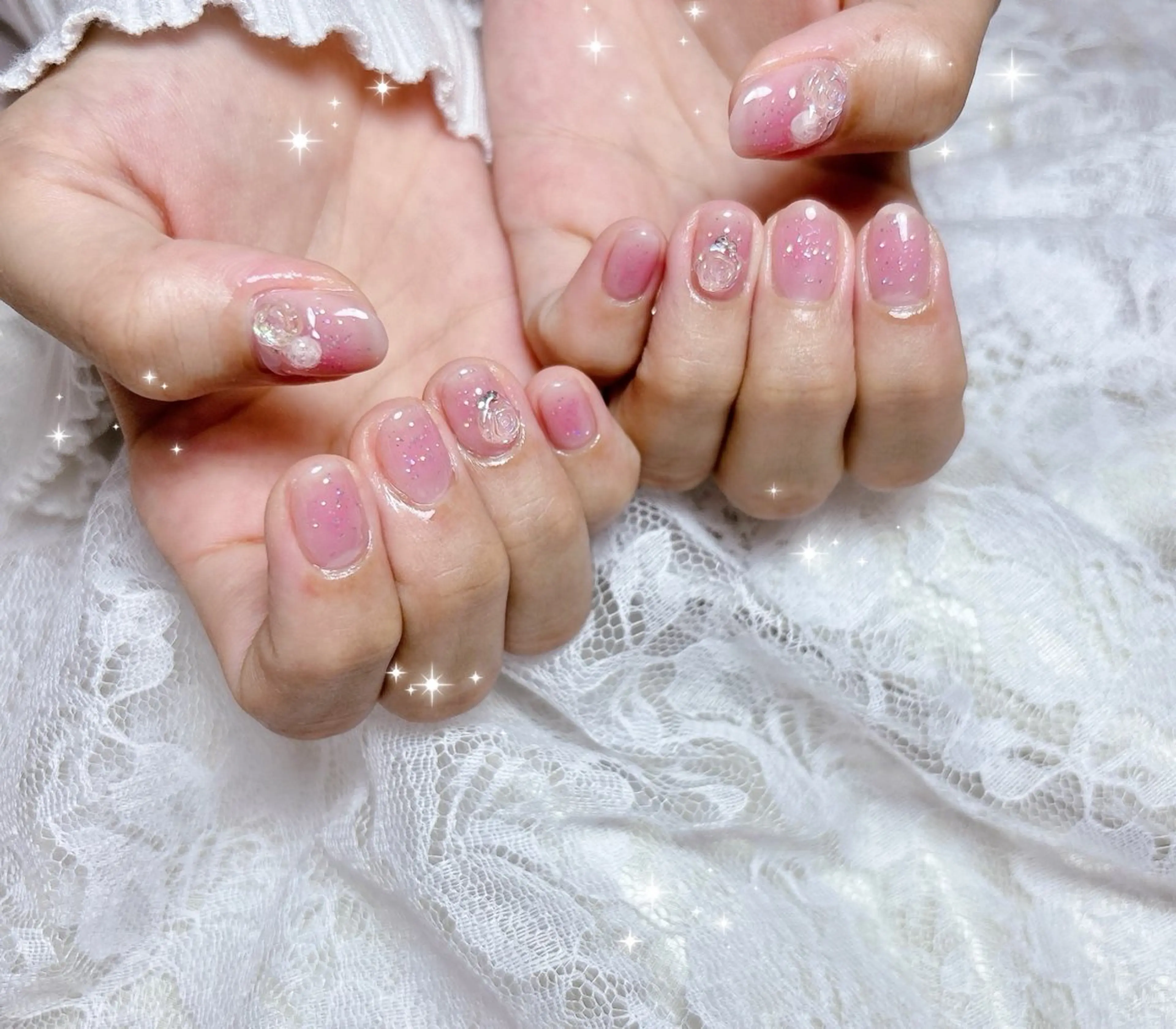 ネイル チークネイル ハンドネイル FLARE NAIL フレアネイルのネイルデザイン