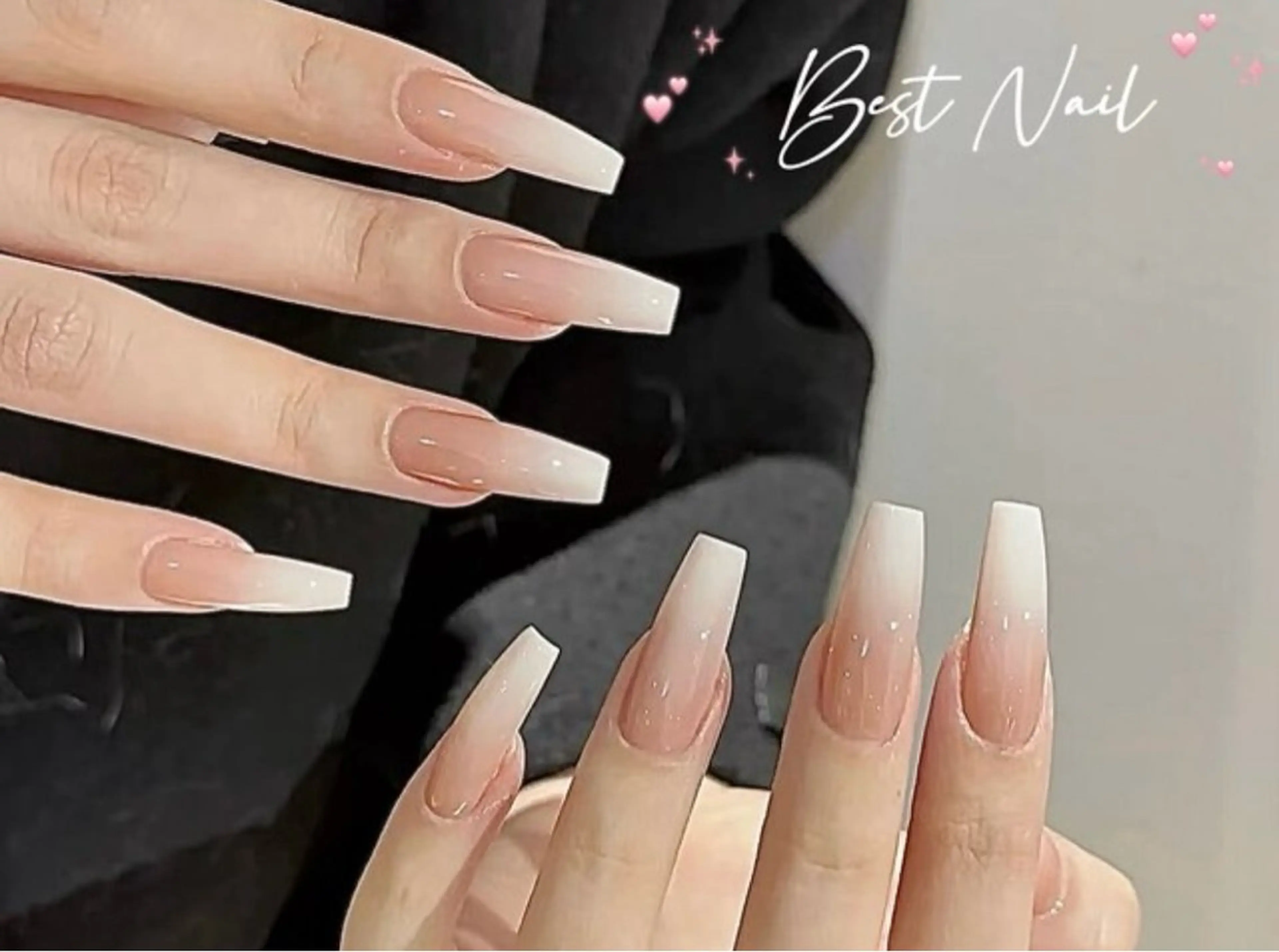 ネイル オーロラネイル クリアネイル 長さ出し ジェルネイル 韓国ネイル ハンドネイル best nailのネイルデザイン
