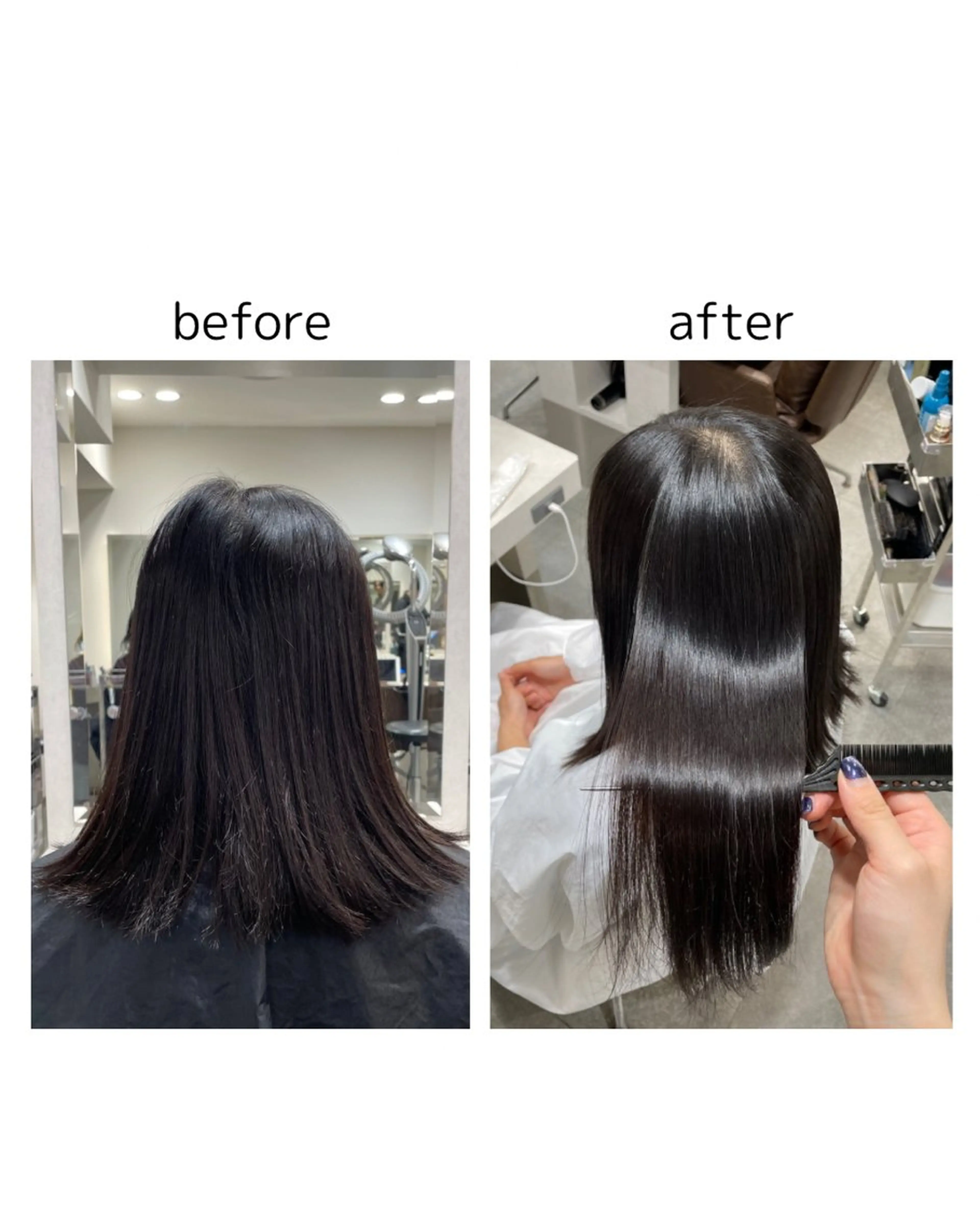 セミロング 縮毛矯正 トリートメント 🫧透明感カラー 🫧yukiのヘアスタイル