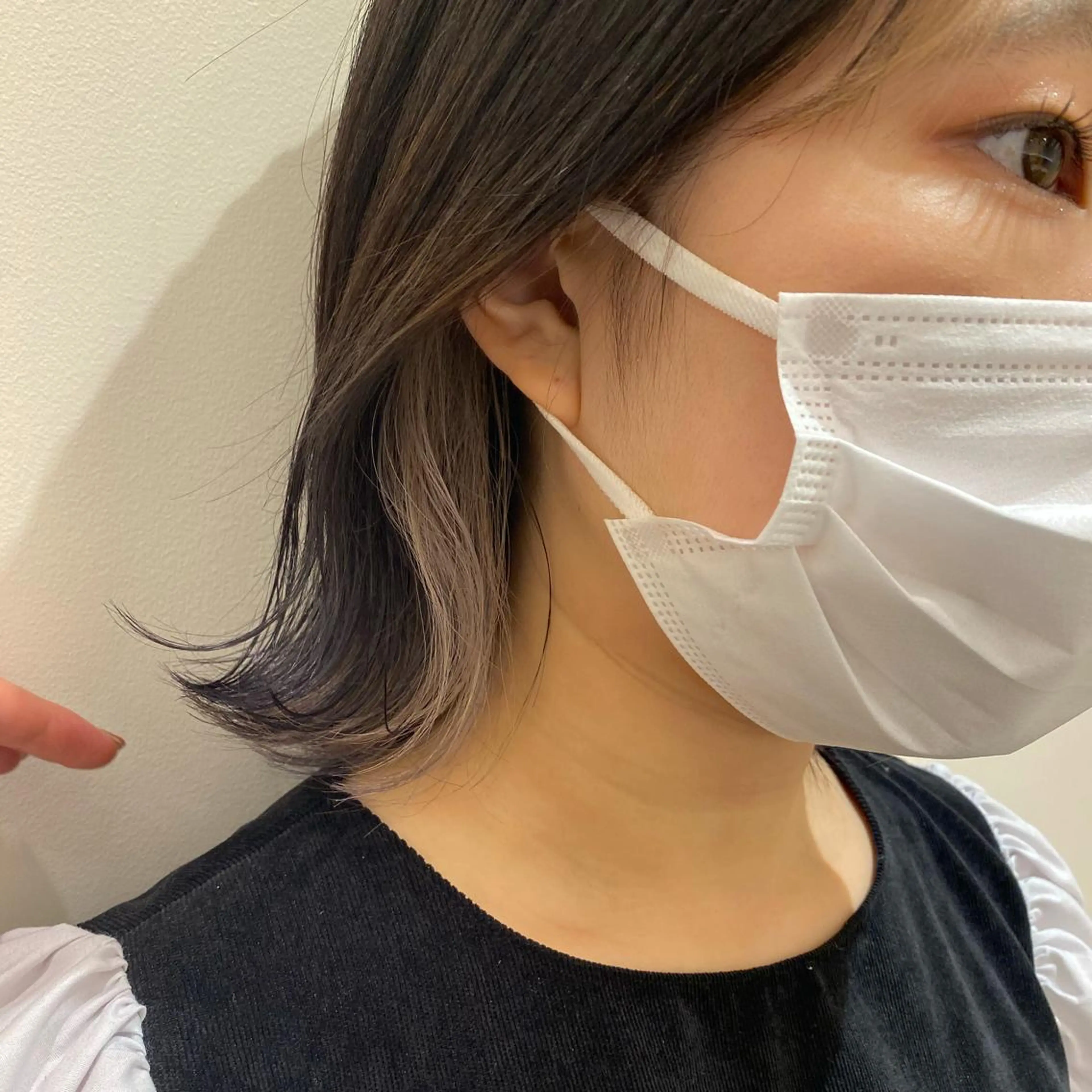 ミディアム カラー ヘアカラー トリートメント プレイングカラー🤍 細めハイライトのヘアスタイル