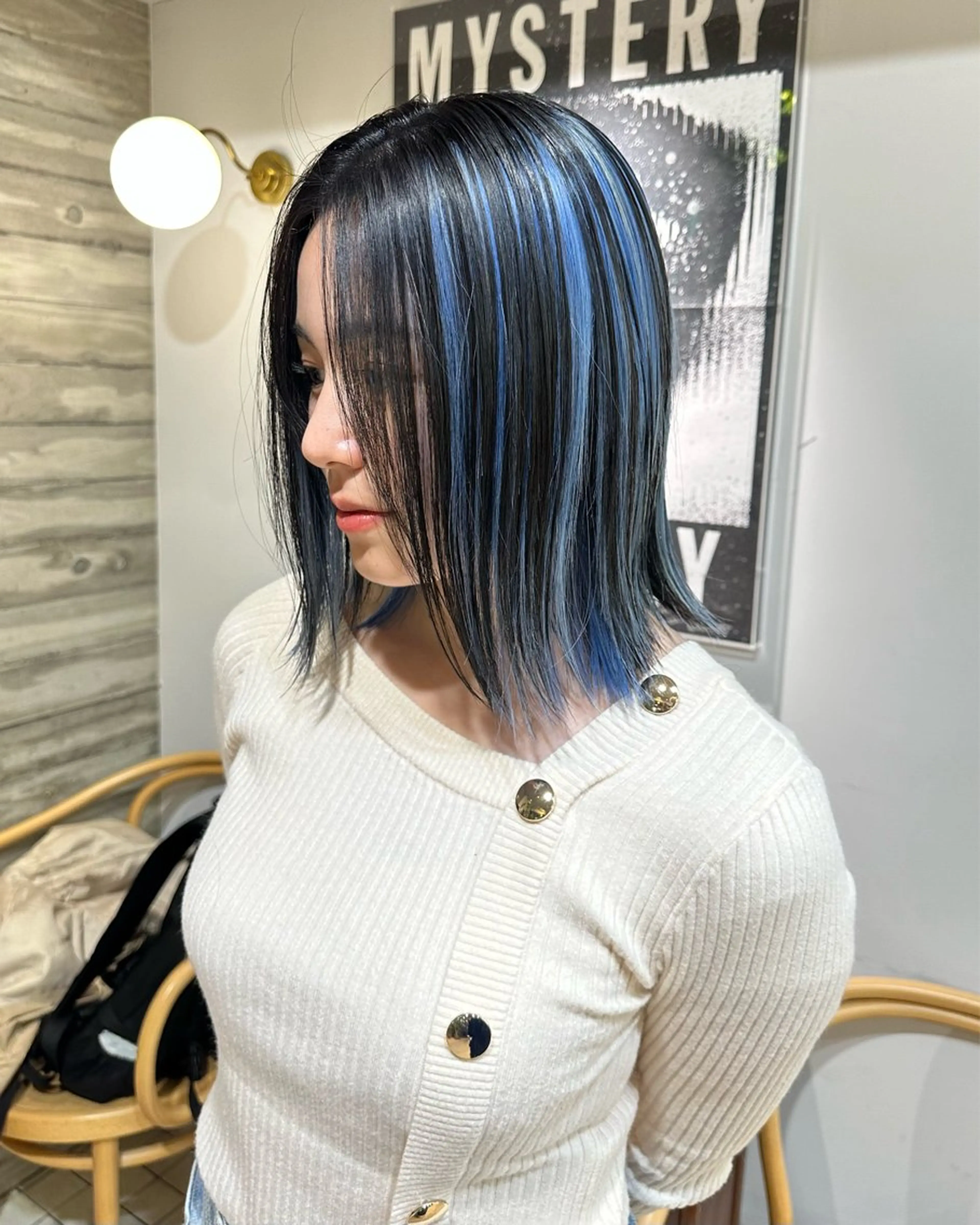 ミディアム カラー 抜きっぱなしブロンド ササキカズマのヘアスタイル