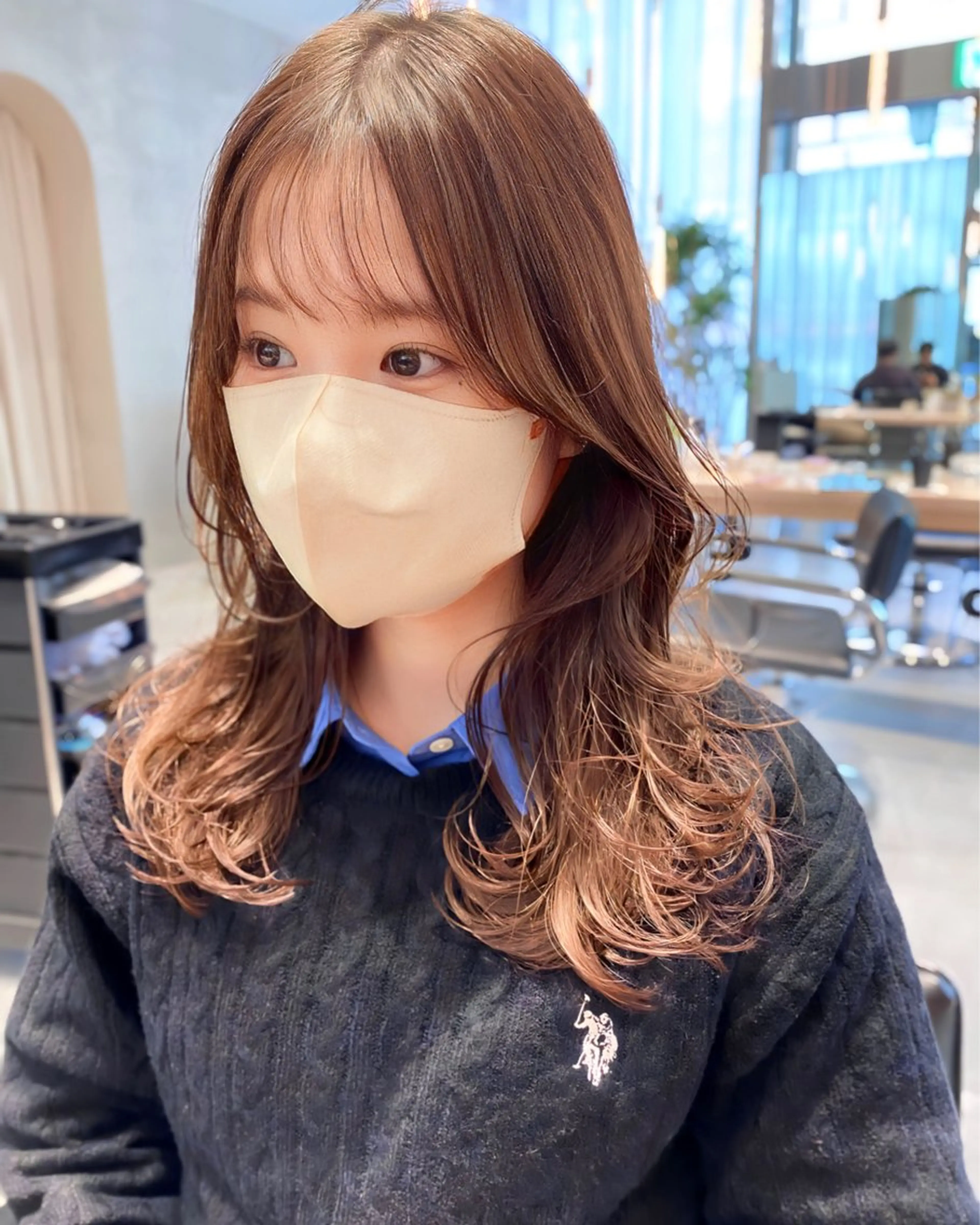 ロング カット ヘアカラー トリートメント ヘアセット 韓国レイヤーカット 🇰🇷mireiのヘアスタイル