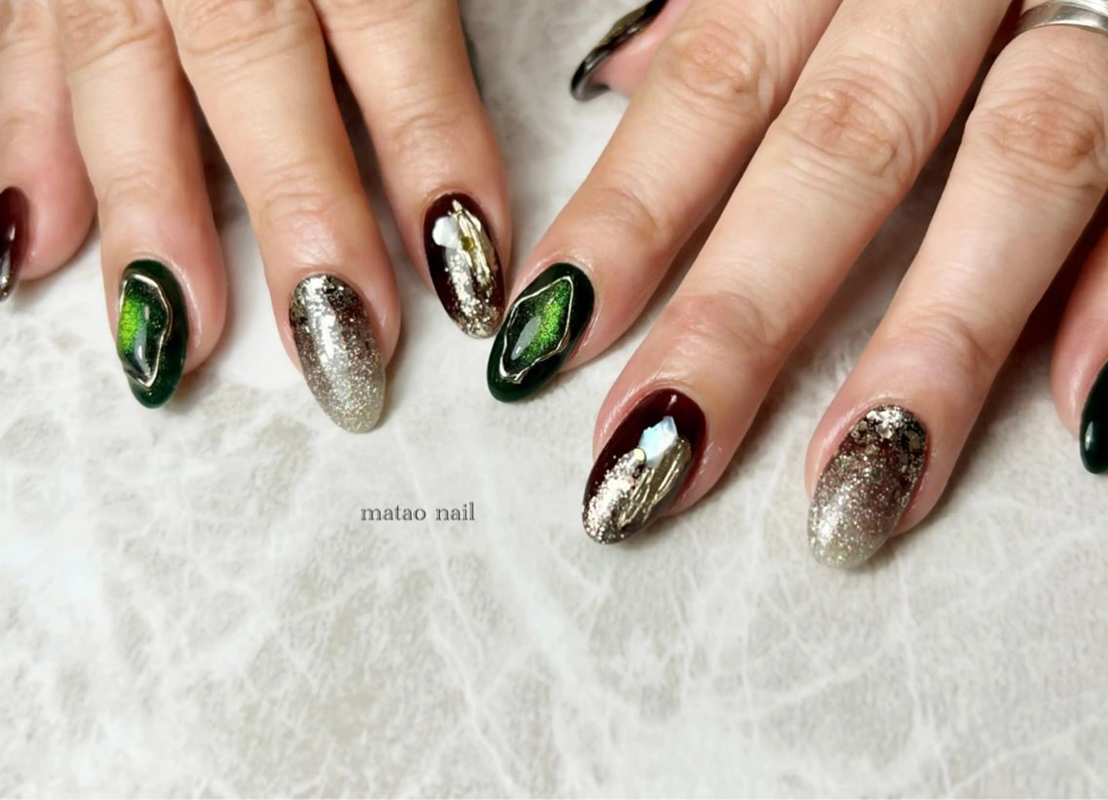 ネイル マグネットネイル ニュアンスネイル ハンドネイル フットネイル matao nailのネイルデザイン