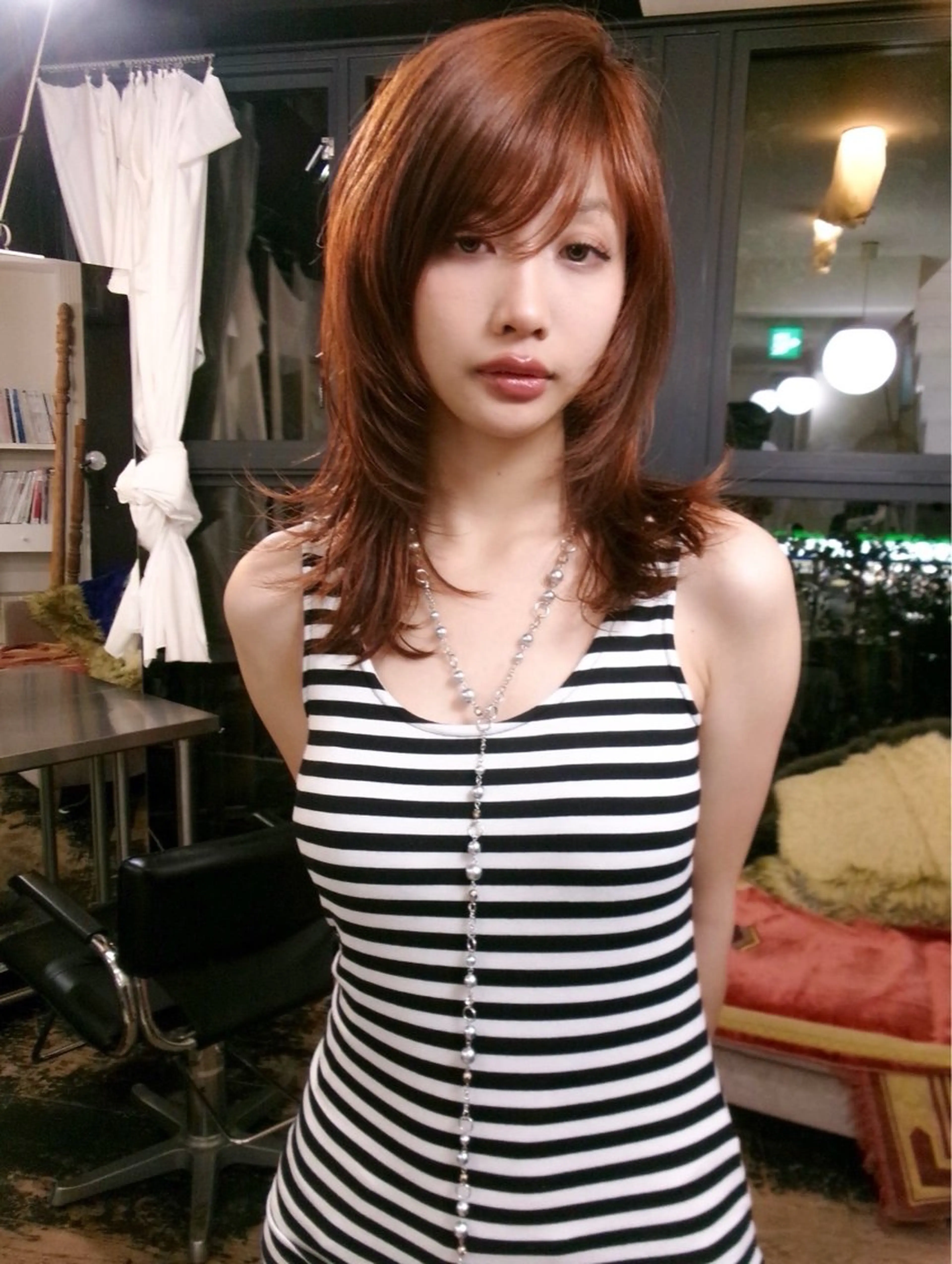 セミロング カラー ショートボブ セミロングパーマ ブラウンカラー オレンジ オレンジブラウン ヘアカラー トリートメント 早川 豪のヘアスタイル