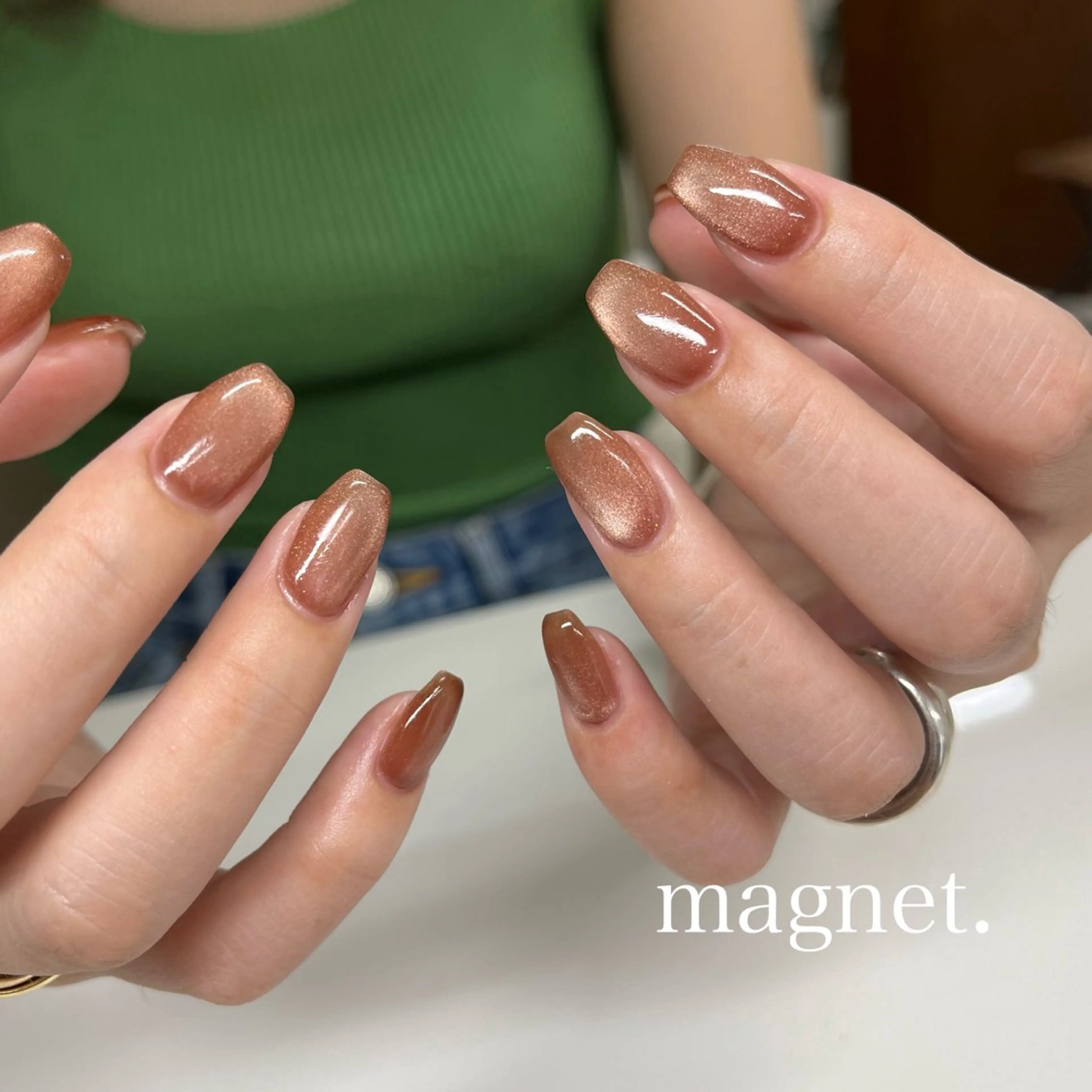 ネイル マグネットネイル ハンドネイル tener 🧋yume🧋のネイルデザイン