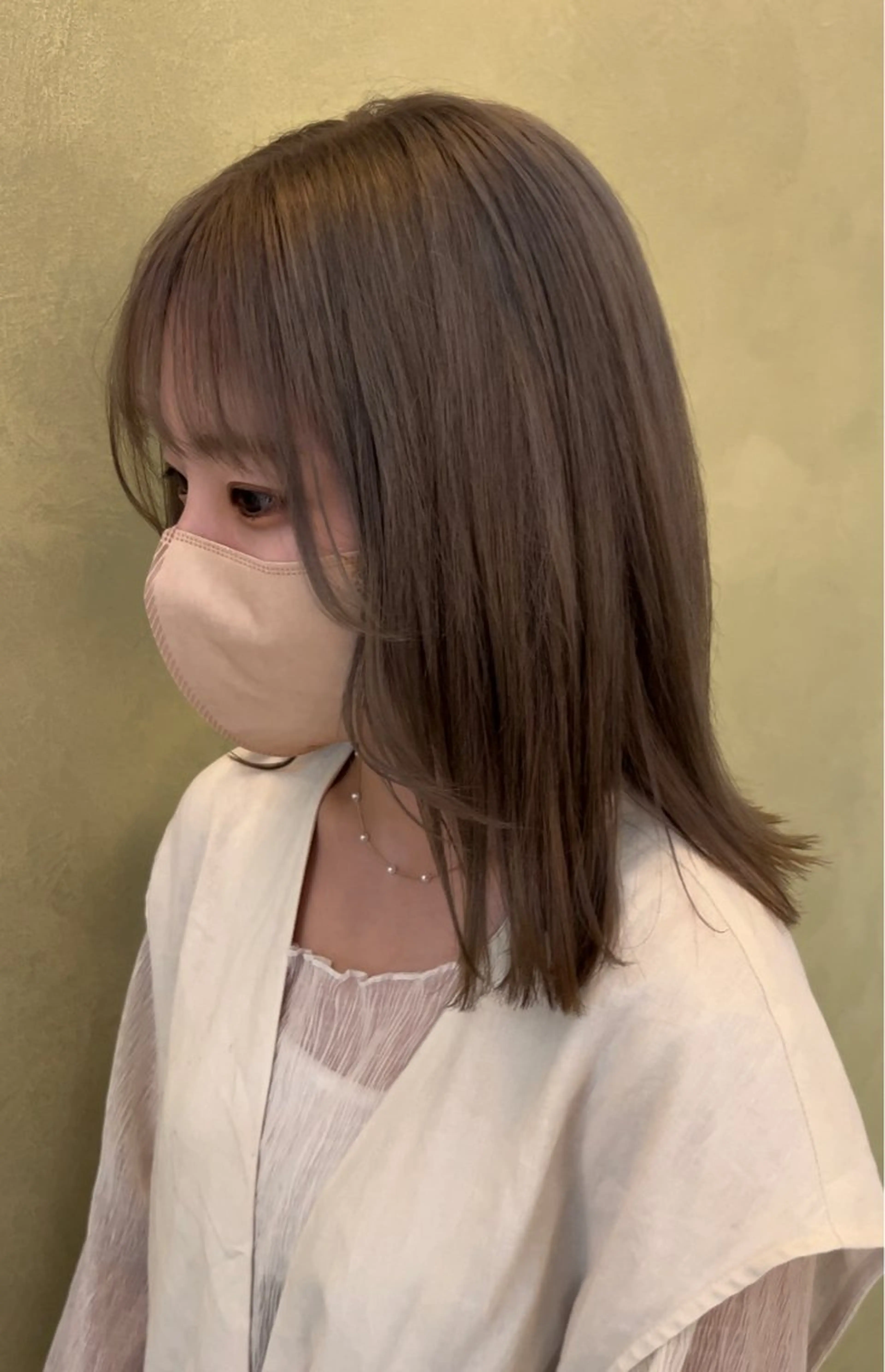 セミロング カラー グレージュ シルバー シルバーグレージュ ヘアカラー 透明感カラー/ 藤原リックのヘアスタイル