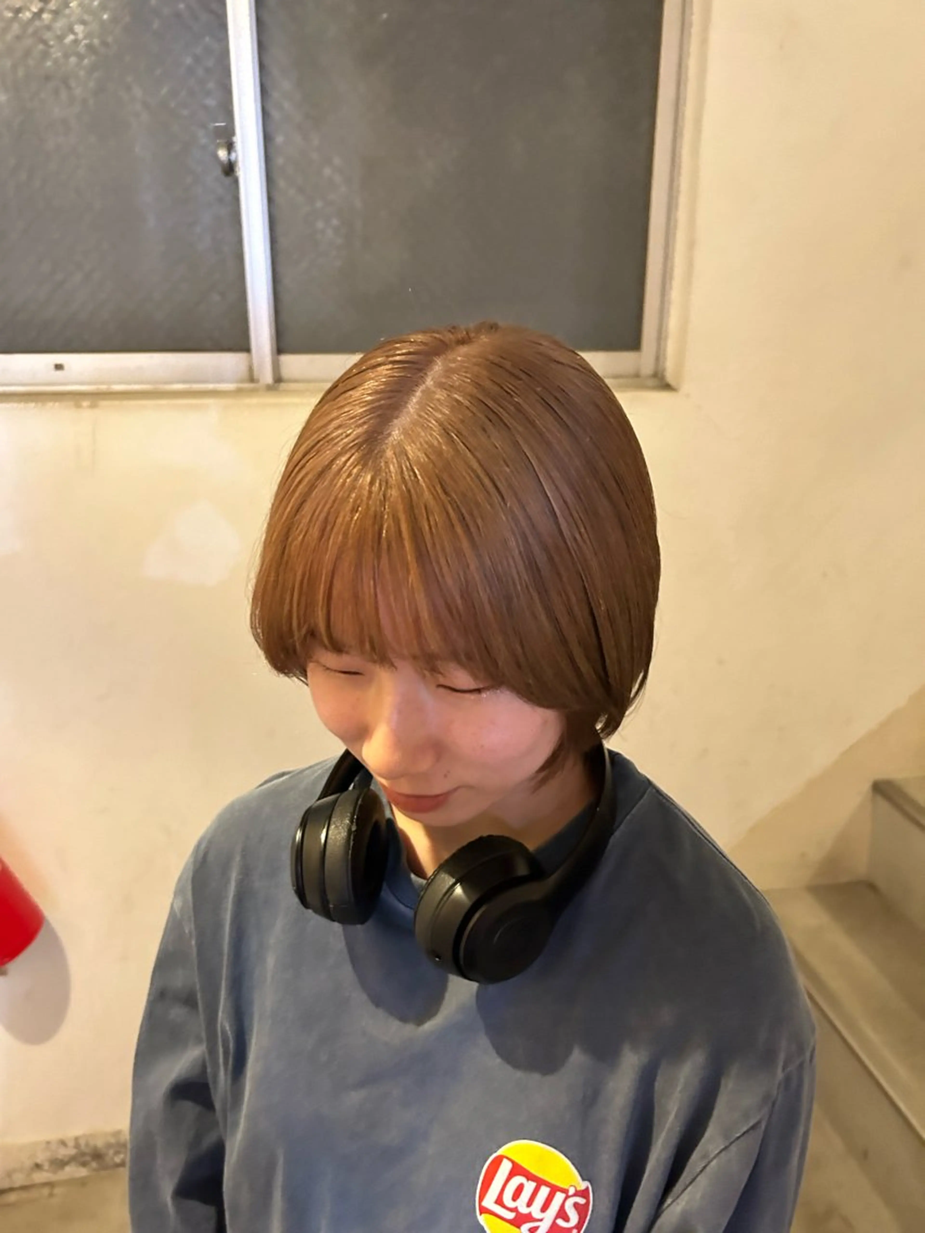 ショート カラー ハイトーンカラー 髪質改善 トリートメント 愛結 暖色カラー🎀🩰のヘアスタイル