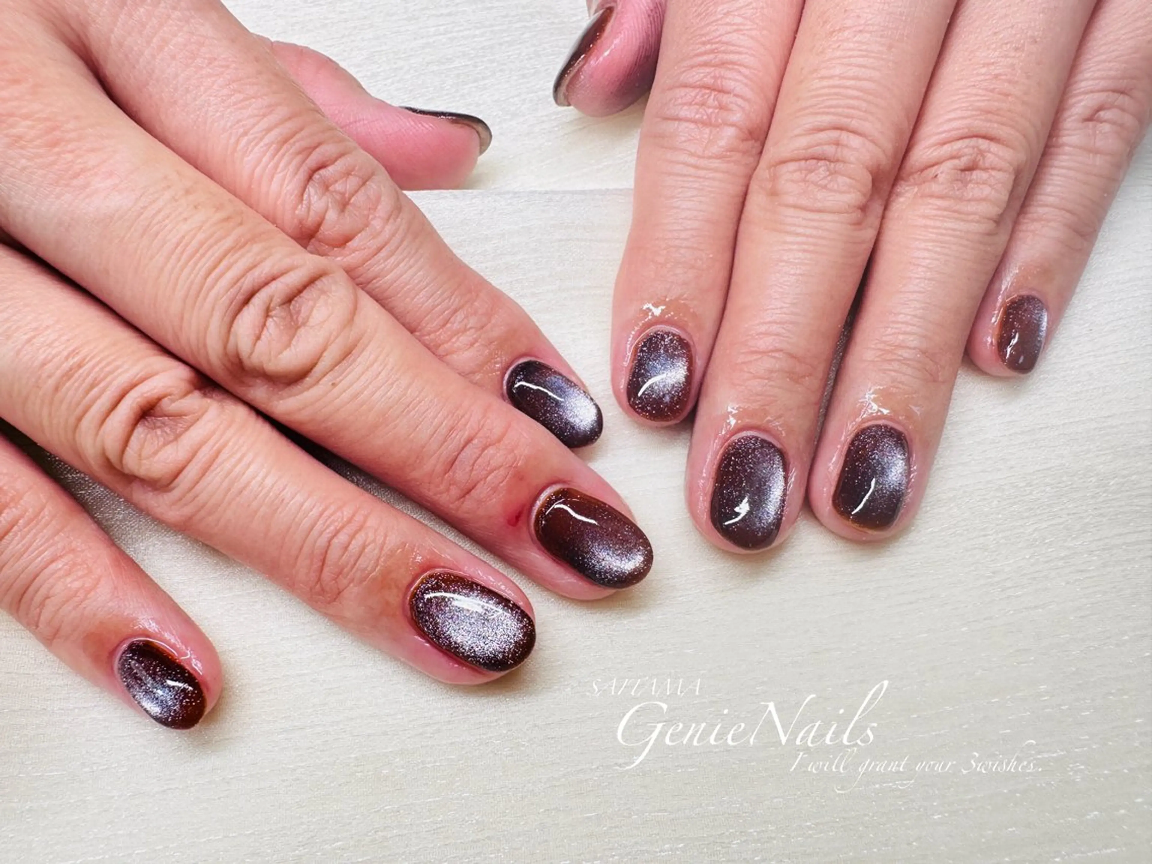 メンズ ネイル アートネイル 氷ネイル・うるうるネイル ロングネイル メンズネイル 持ち込み Genie Nailsのネイルデザイン