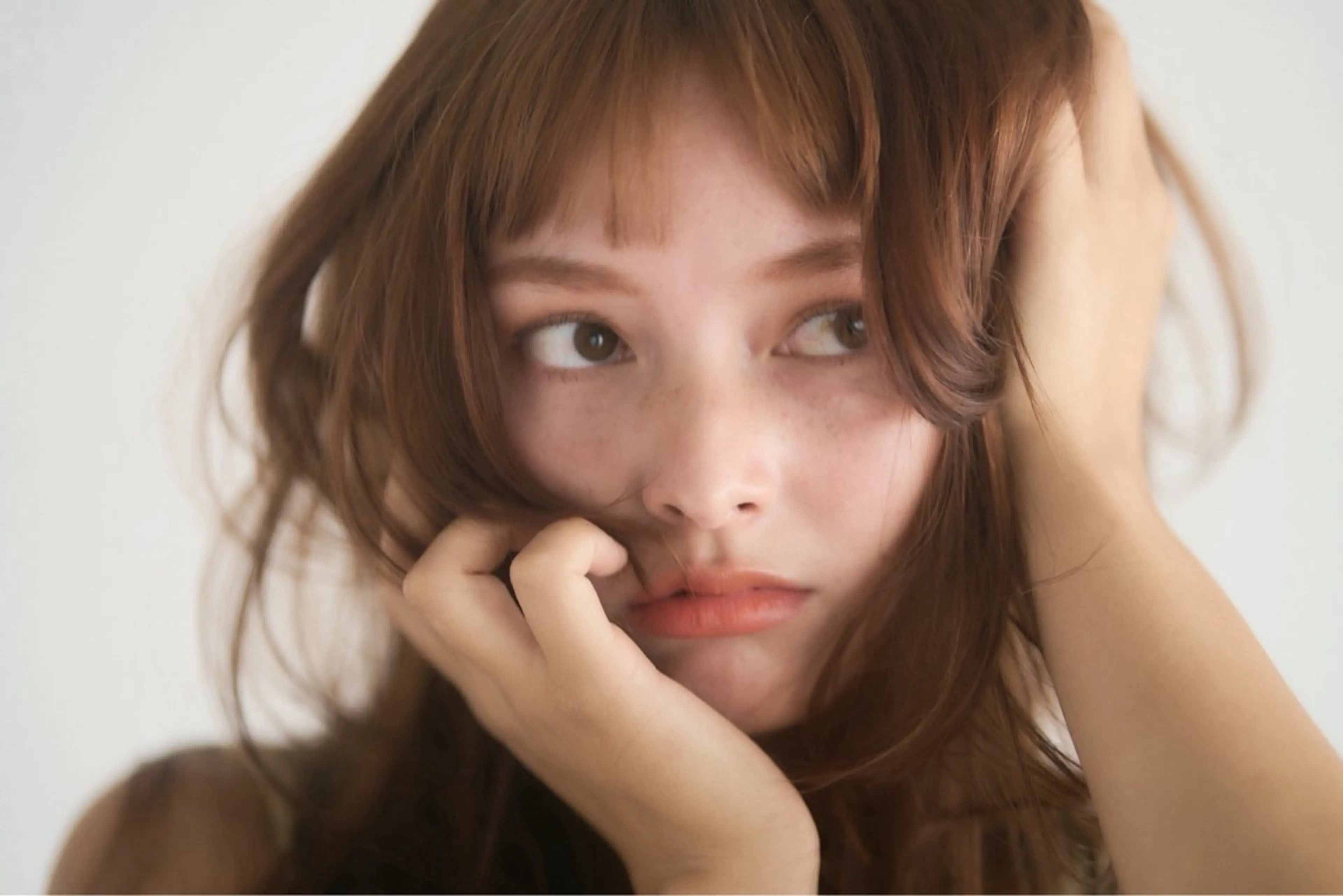 セミロング カラー ヘアカラー 🫧髪質改善/Wカラ ー 暖色 🌸桜🌸のヘアスタイル