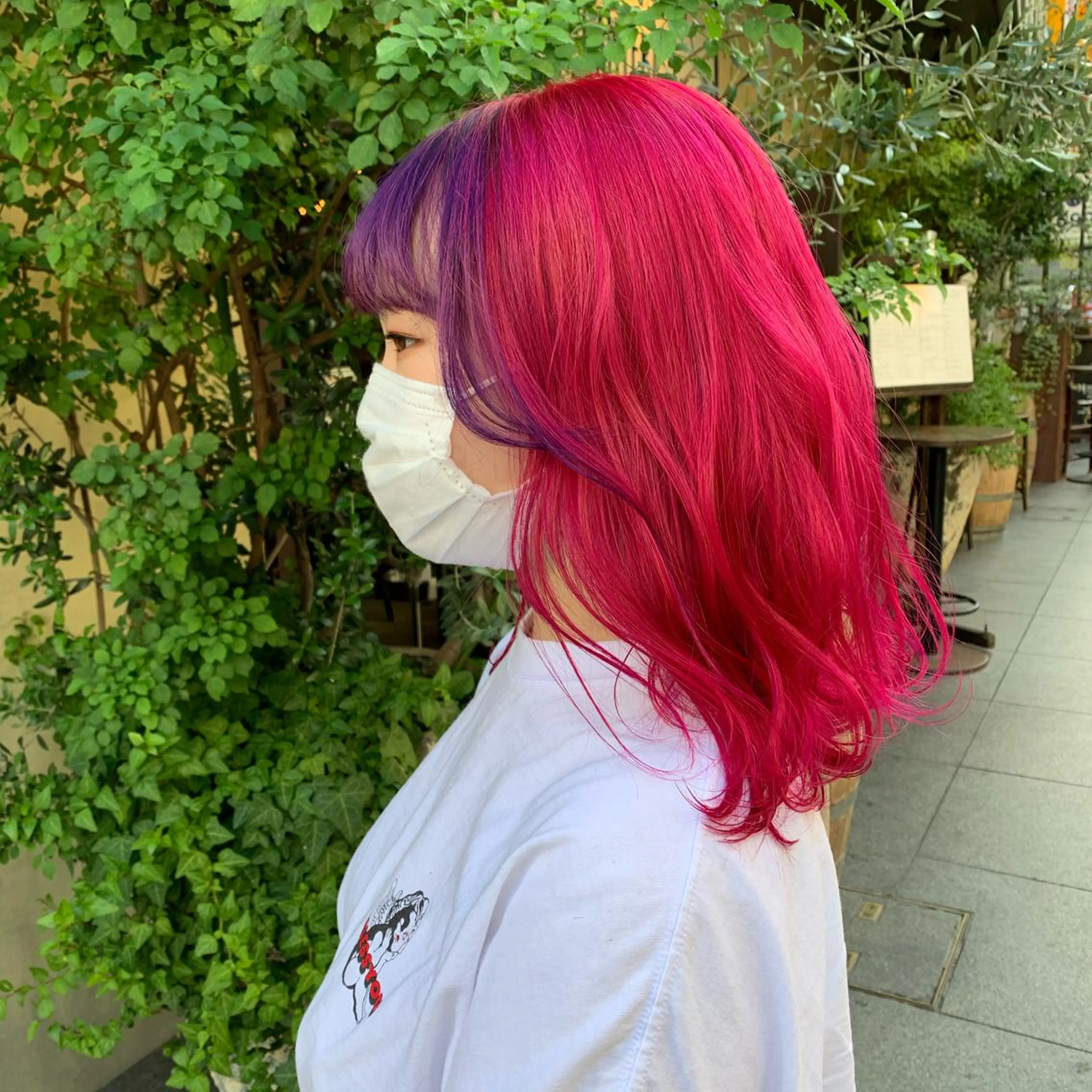 ミディアム カラー ヘアカラー AMI ウルフパーマ/メンズのヘアスタイル