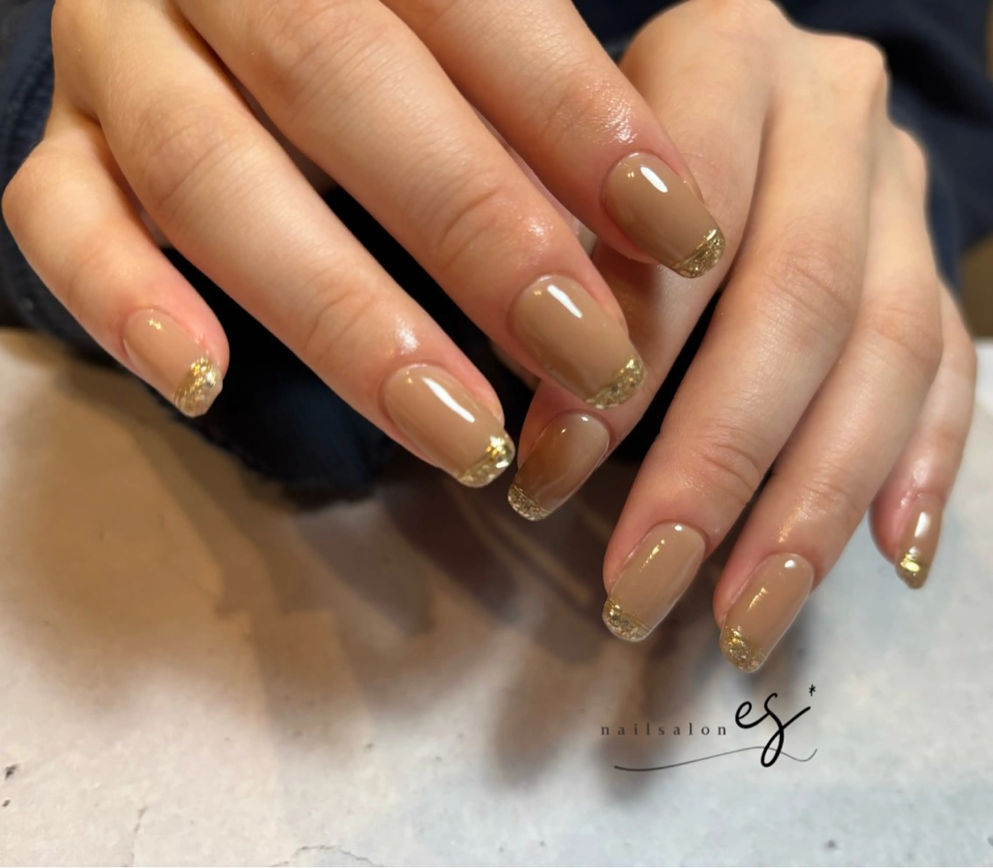 ネイル フレンチネイル ラメ(グリッター) nailsalon esのネイルデザイン