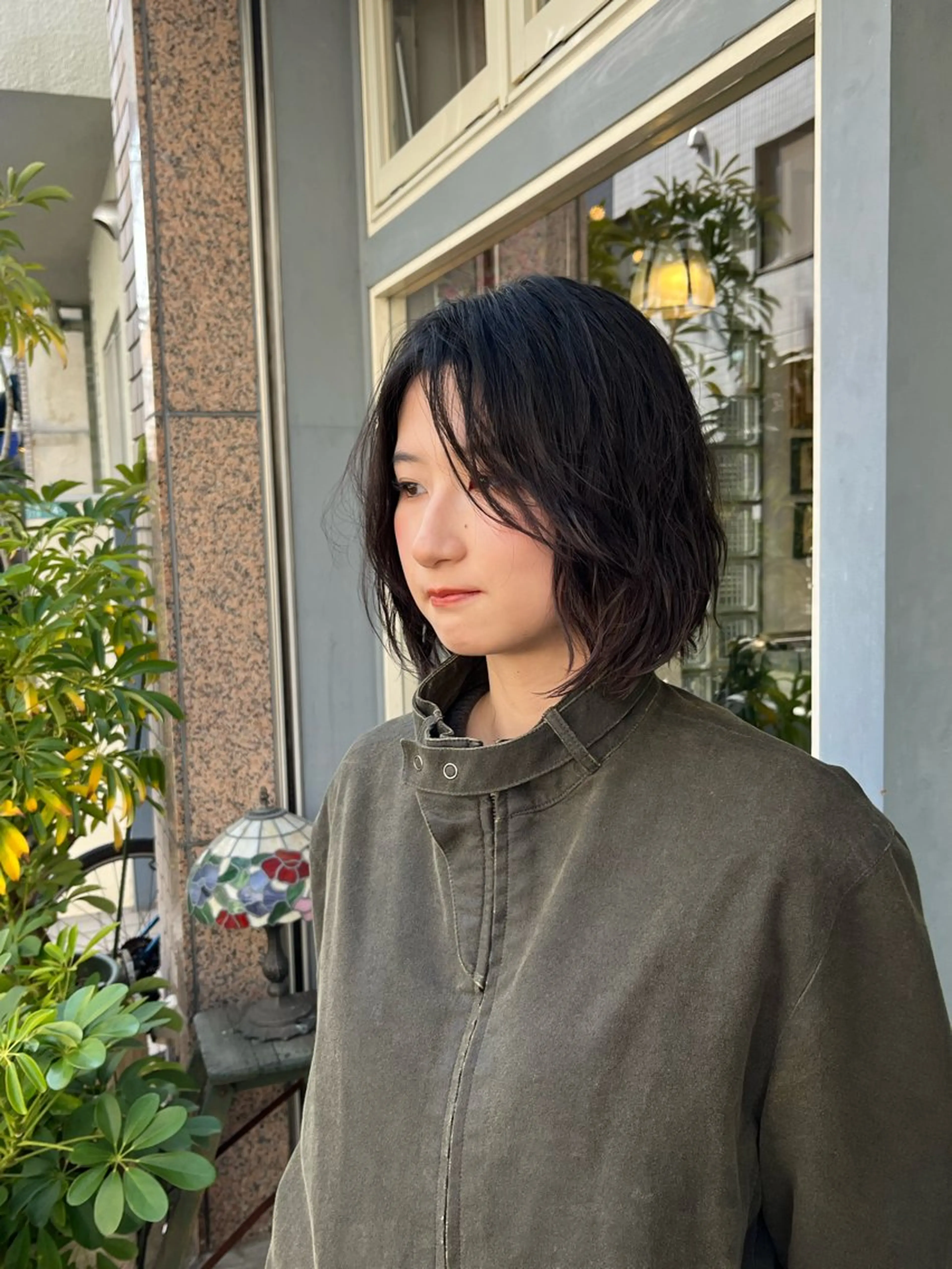 ショート パーマ くせ毛 カット パーマ ヘッドスパ 抜け感パーマ/ 顔まわり/緒方椋のヘアスタイル