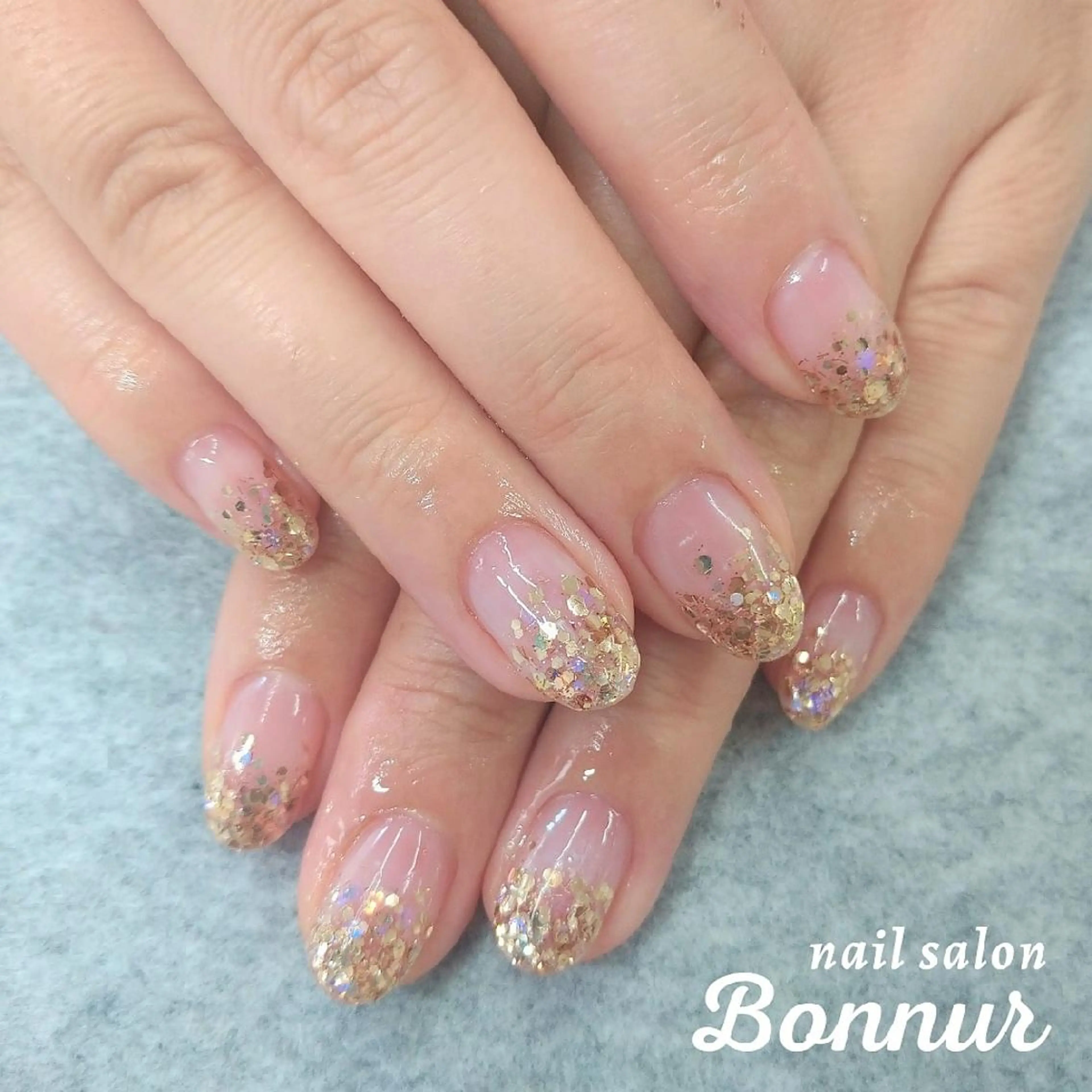 ネイル グラデーション ラメ(グリッター) ラメグラデーション RuHE （BB nail)のネイルデザイン
