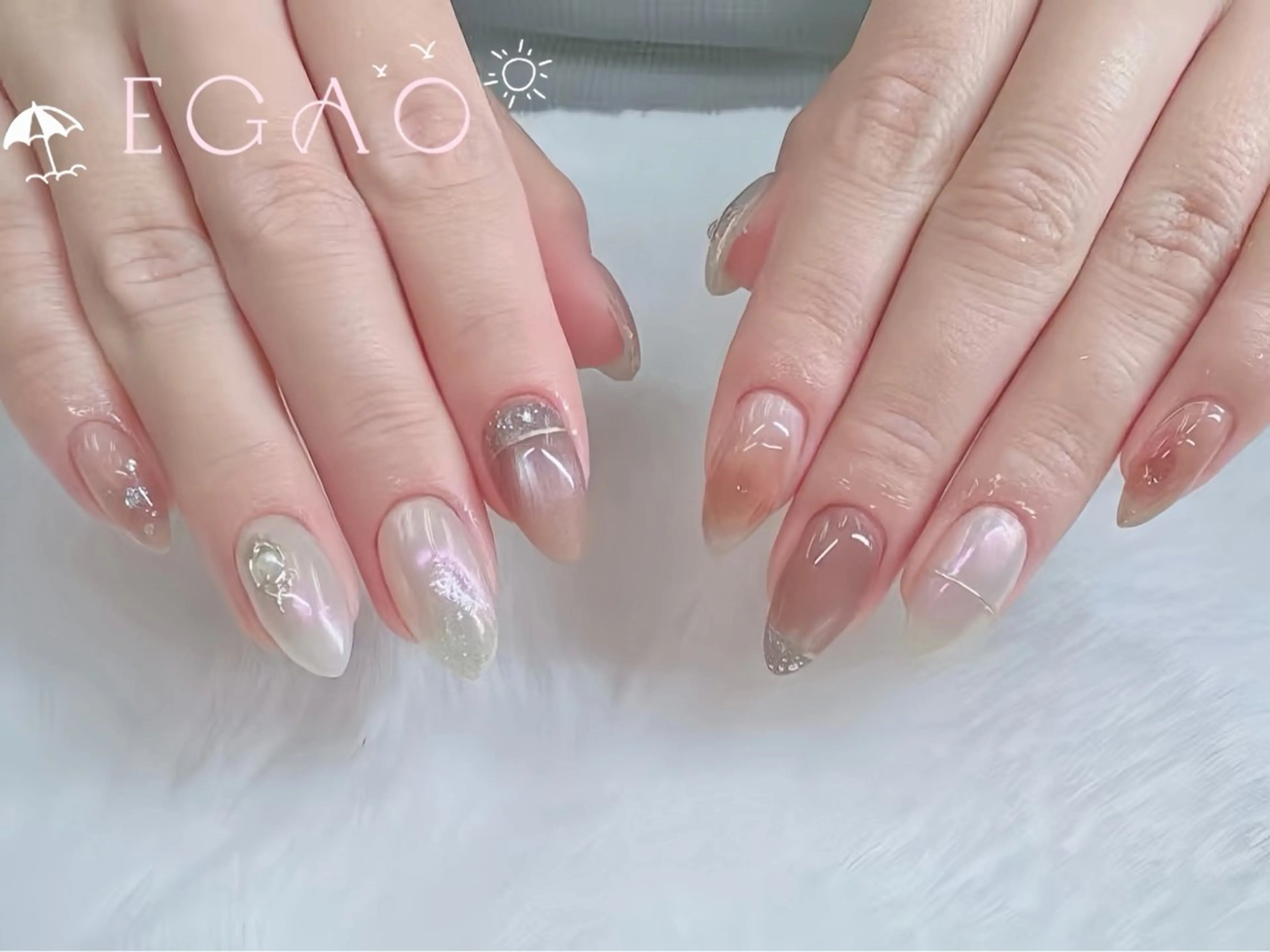 ネイル アートネイル フットネイル フレンチネイル ジェルネイル グラデーション ハンドネイル Egao Nail Salonのネイルデザイン