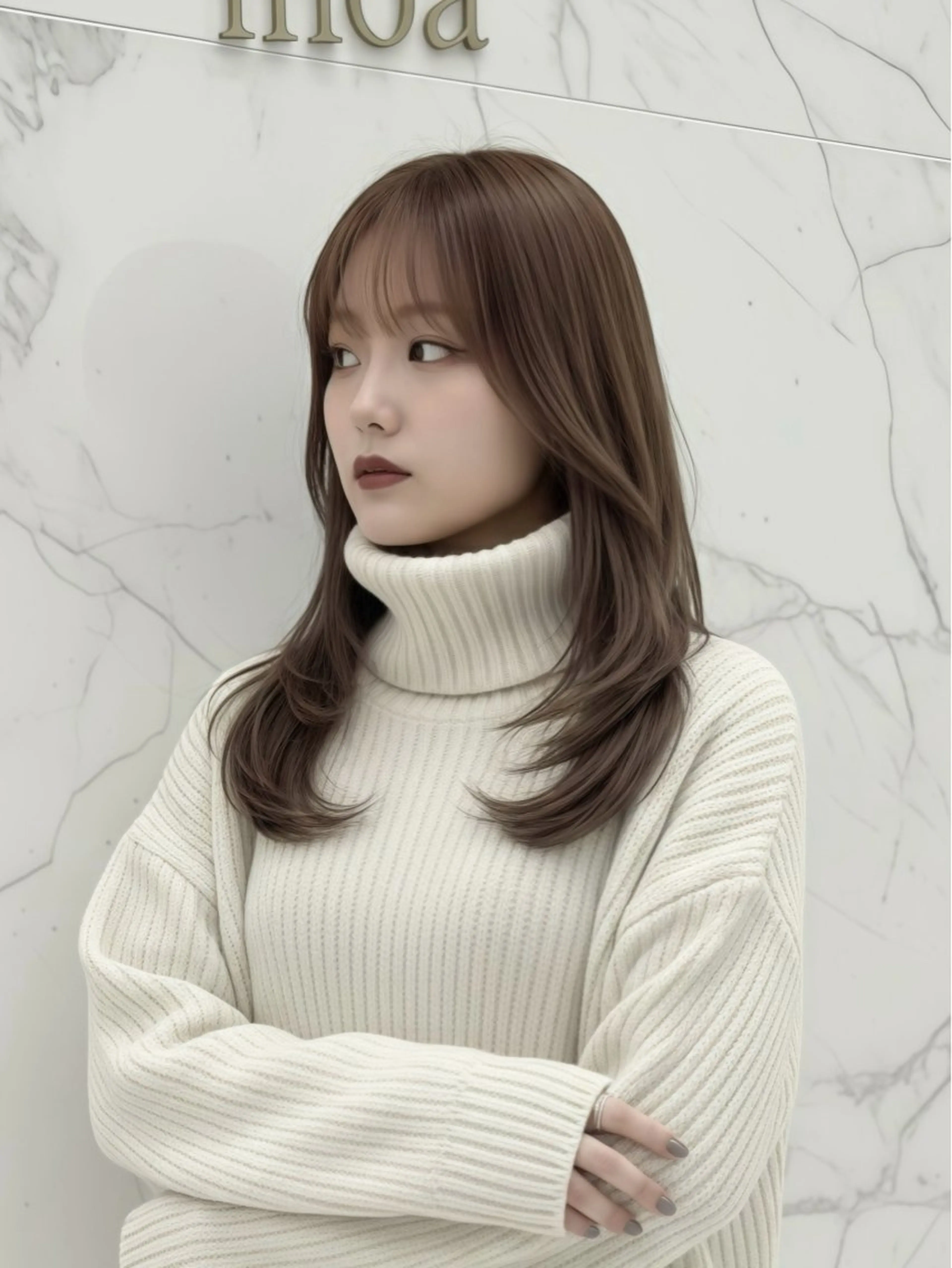 セミロング ヘアカラー 倉林隆一🐈 ダブルカラー/艶髪のヘアスタイル