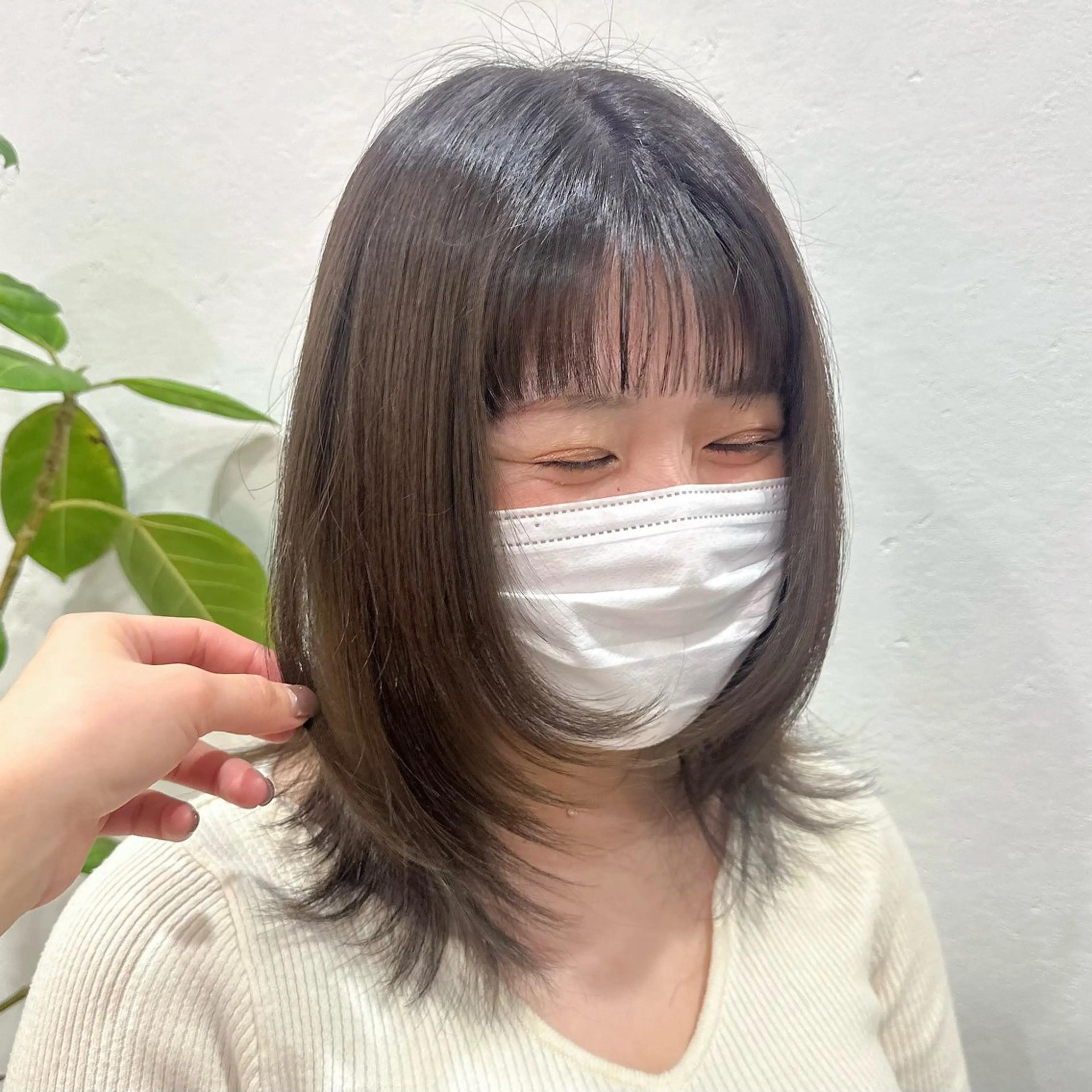 ミディアム 顔まわりレイヤー 顔周りカット レイヤーカット Lien by hair所属・【Lien】 AYUのヘアスタイル