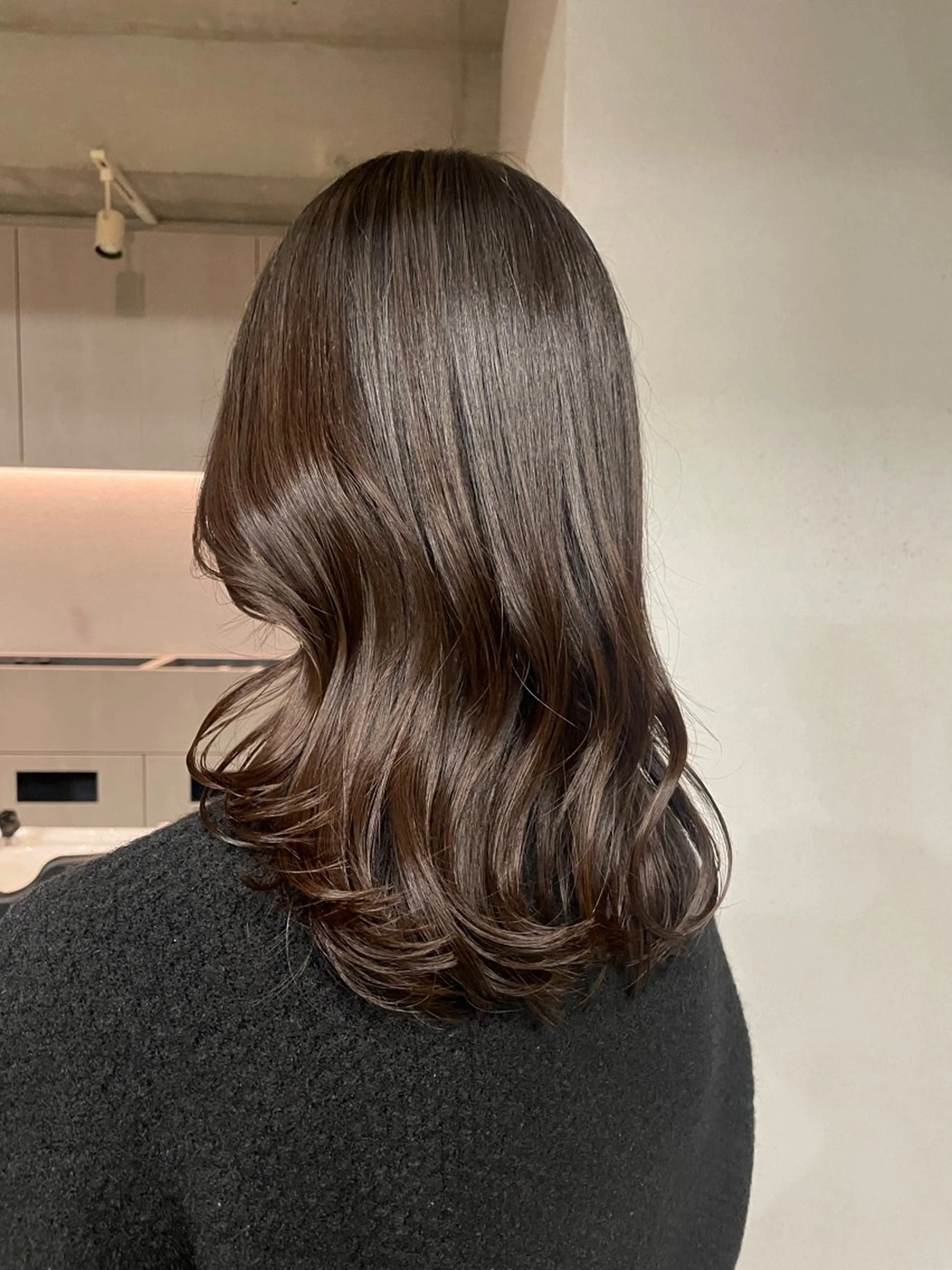 セミロング カラー パーマ カット ヘアカラー トリートメント 表参道/髪質改善・ 透明感 colorのヘアスタイル