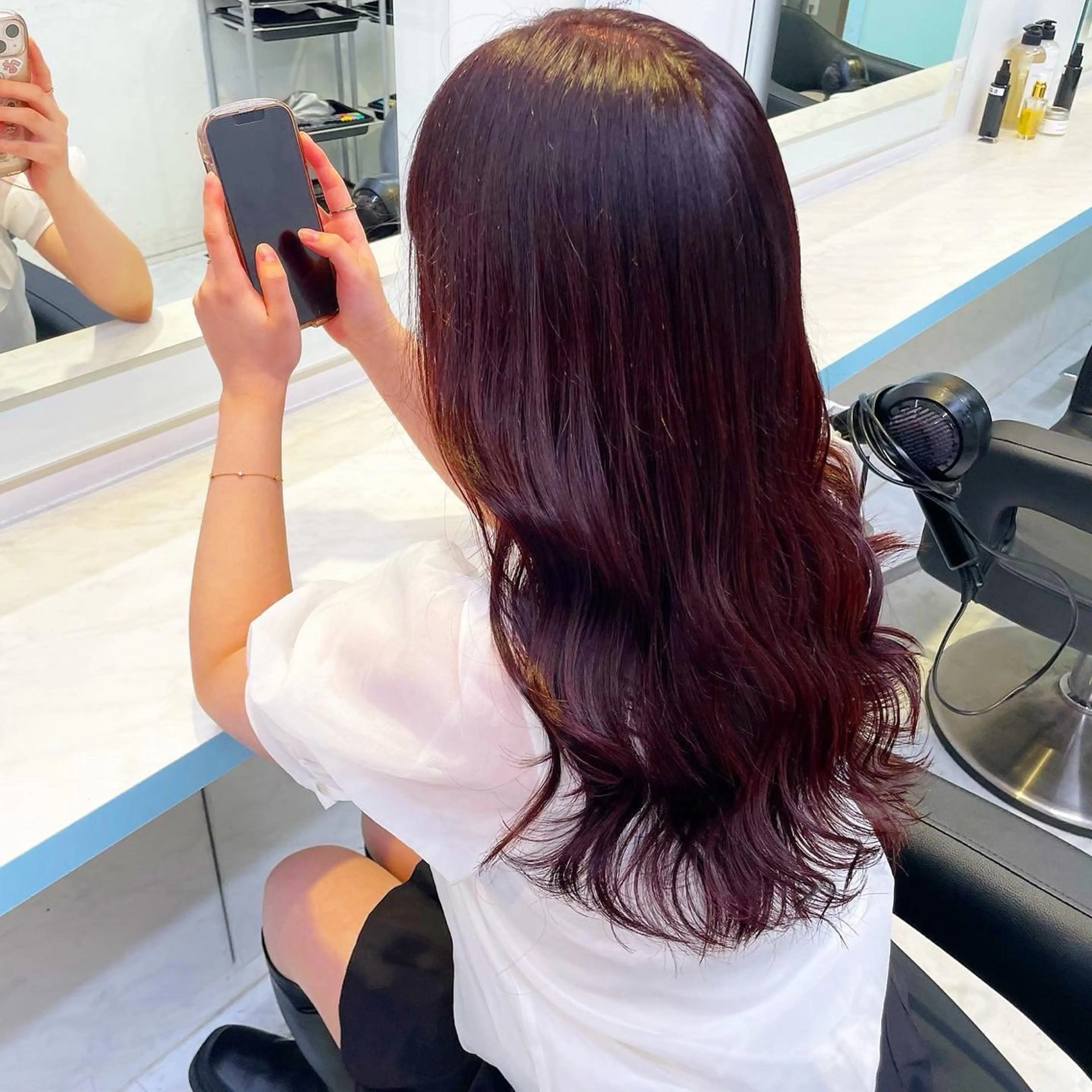 セミロング カラー カット ヘアカラー トリートメント 🍒ワイン系 ウルフカット🍒拓未のヘアスタイル
