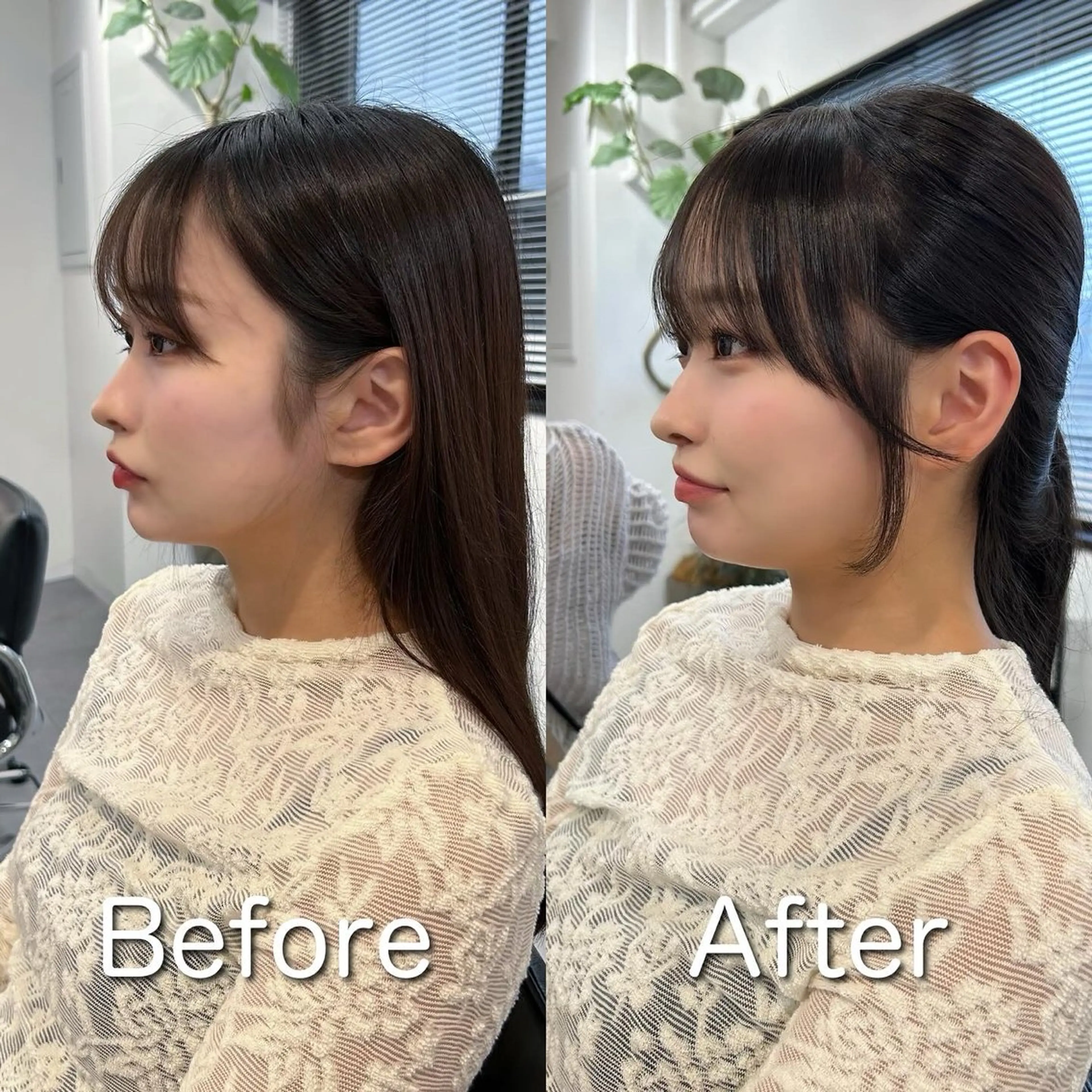ミディアム カラー グレージュ レイヤーカット ❤️ショートカット ・顔周りカット❤️のヘアスタイル