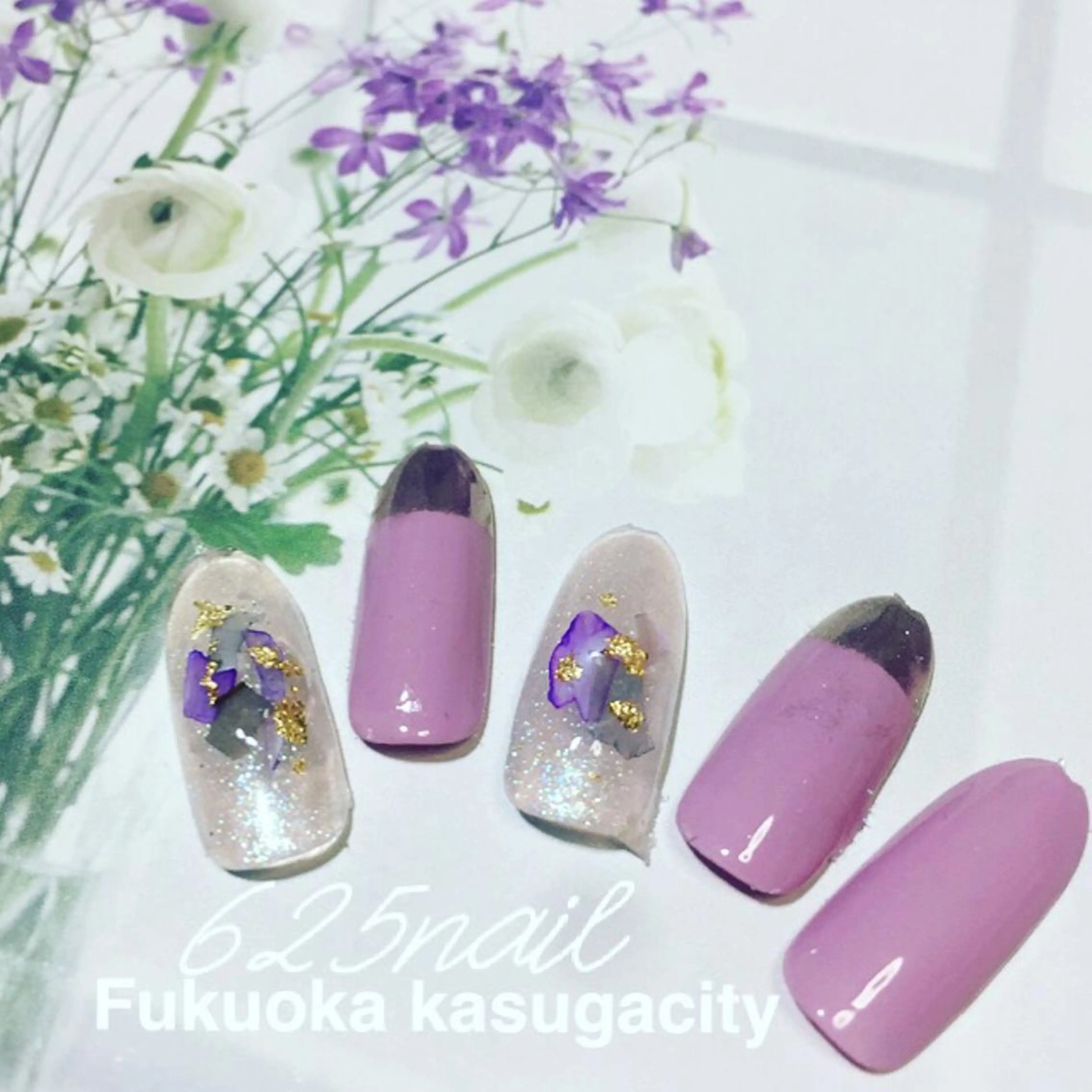 ネイル ジェルネイル ミラーネイル ニュアンスネイル 625nail 無料P有/春日白水のネイルデザイン