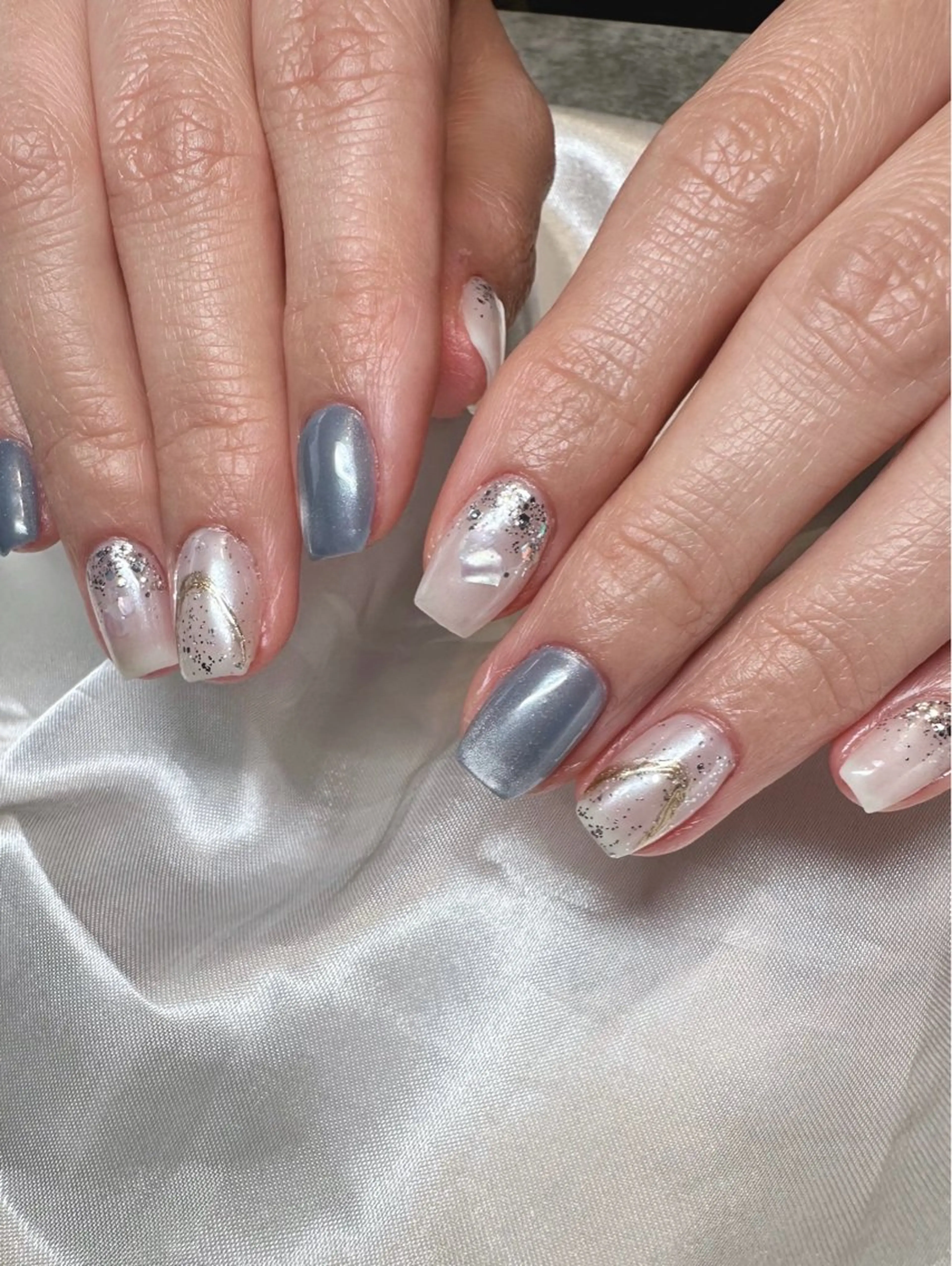 ネイル フラッシュネイル マグネットネイル ミラーネイル ニュアンスネイル シンプルネイル ハンドネイル at Nailのネイルデザイン
