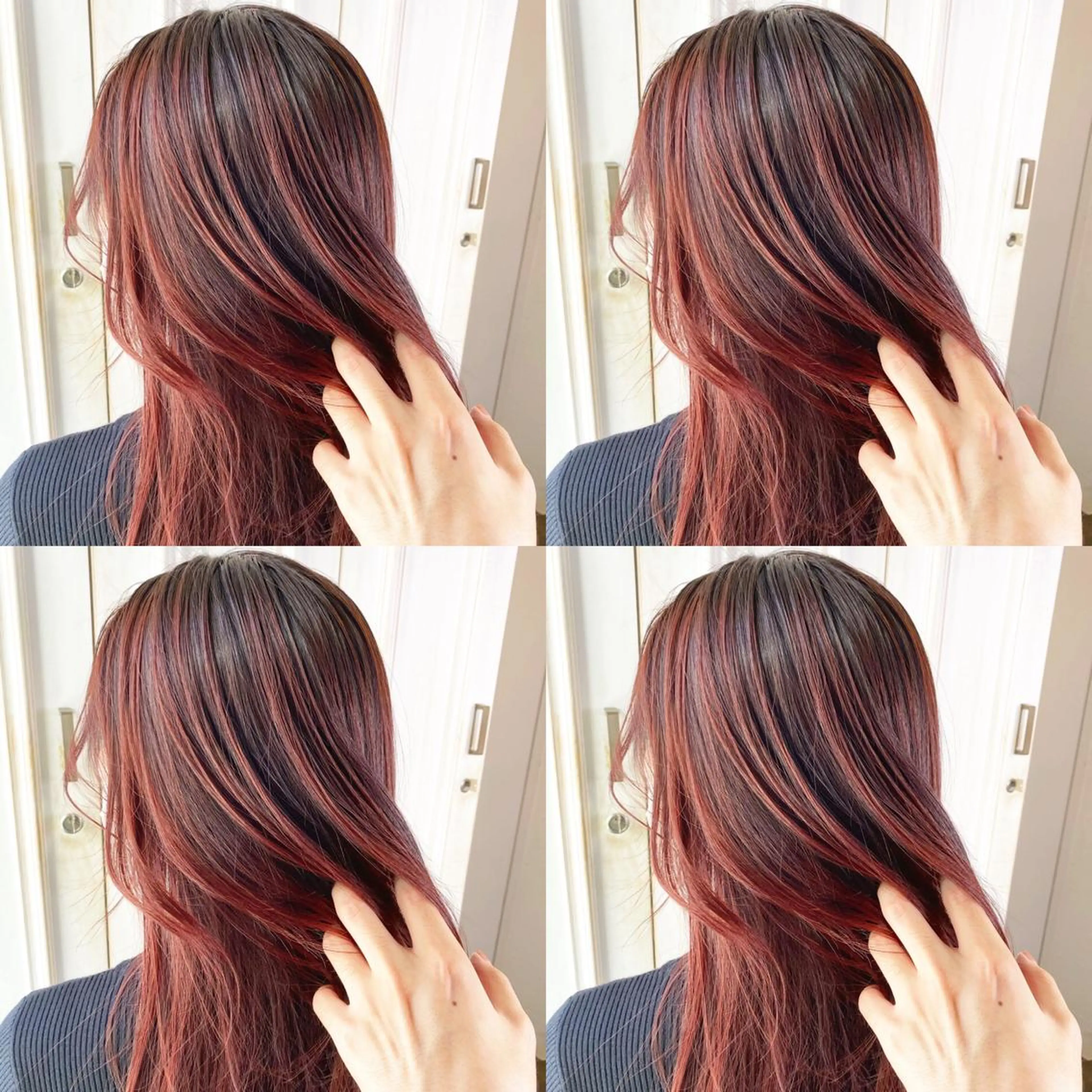 セミロング カラー グラデーションカラー ピンクカラー ローズカラー しゅうさん🍝 麻田秀太郎のヘアスタイル