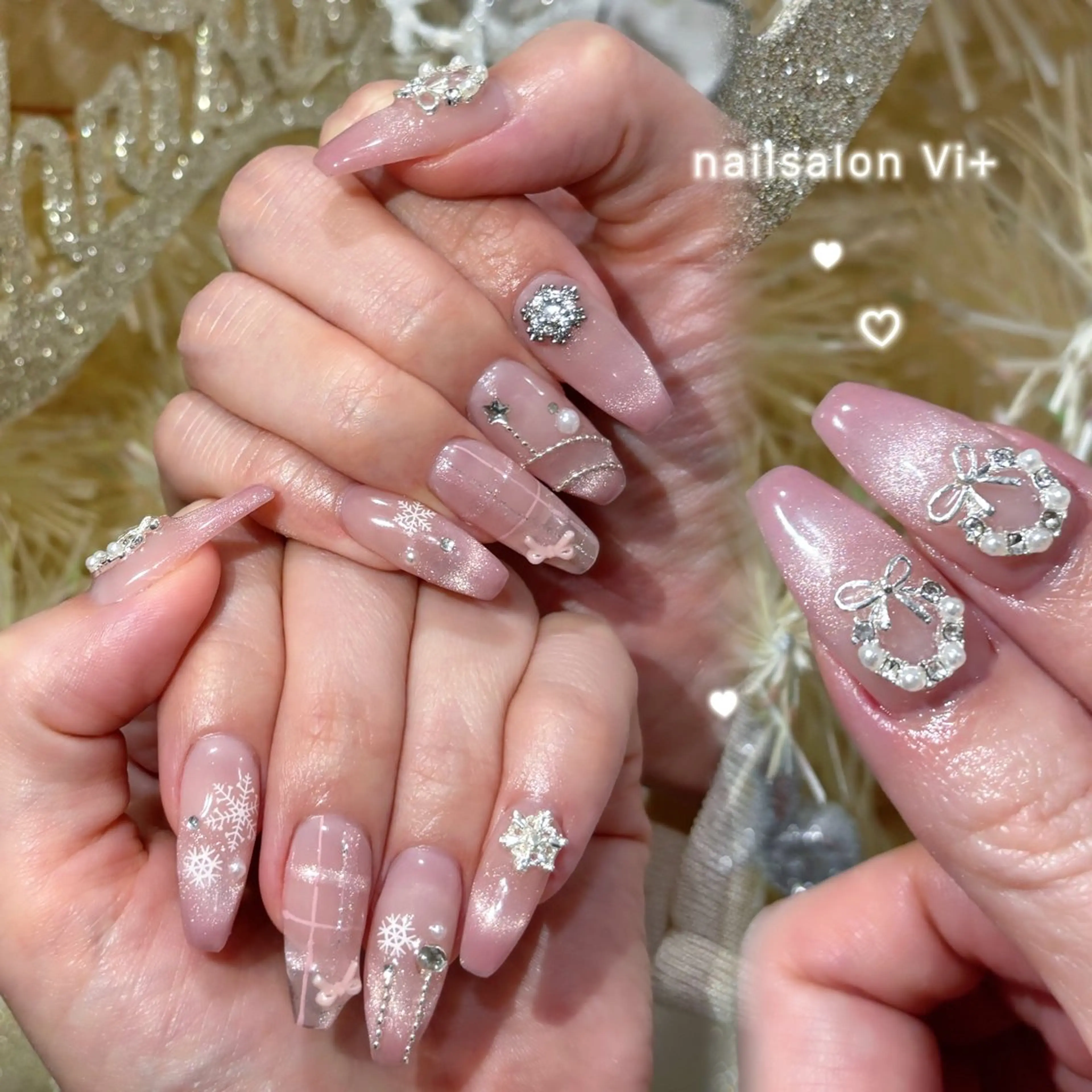 【スカルプチップ】長さ出し10本⭐️持ち込み高級パーツ無制限付け放題コースの写真