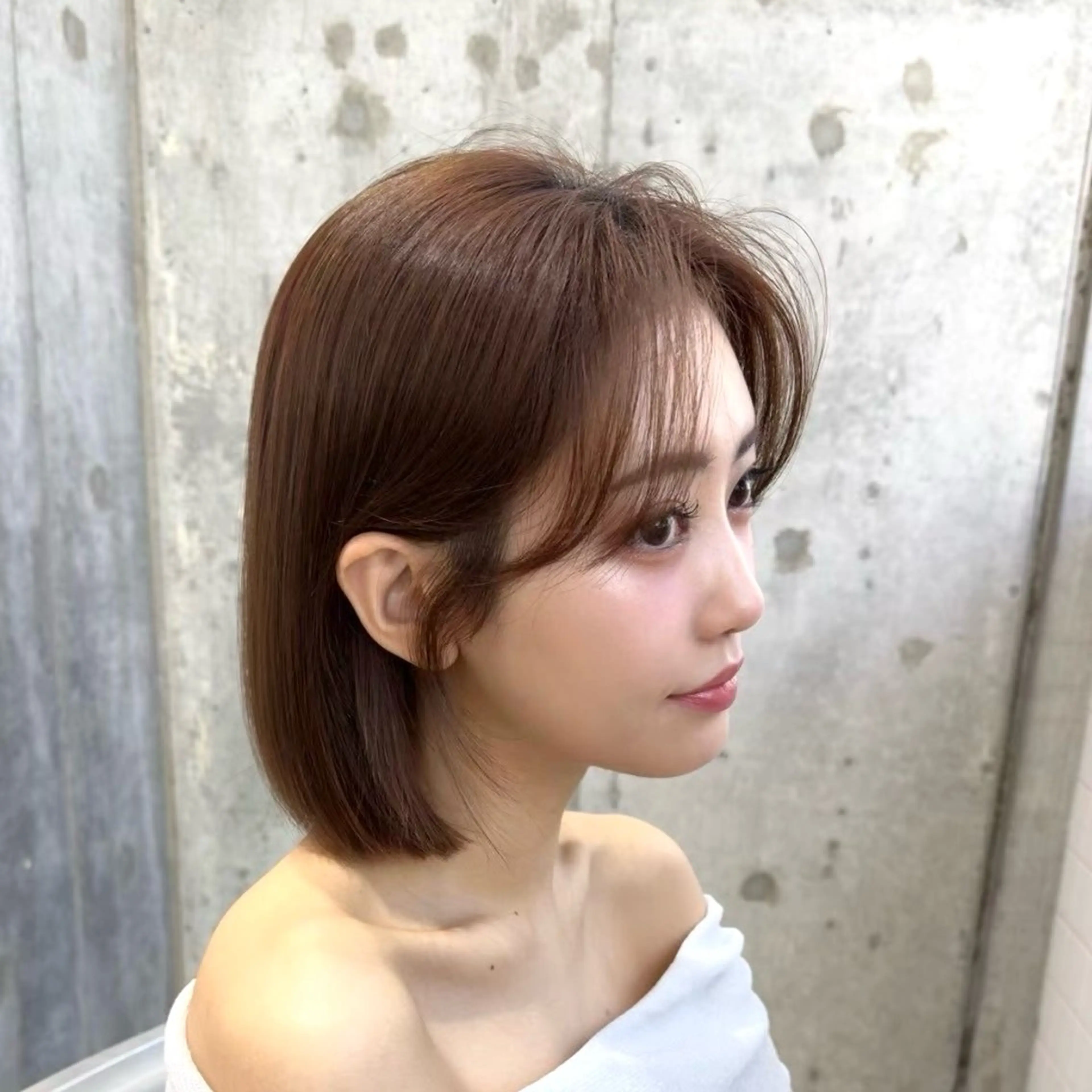 ミディアム カラー カット ヘアカラー トリートメント 新宿/髪質改善/ボブ 韓国レイヤー大重聖斗のヘアスタイル