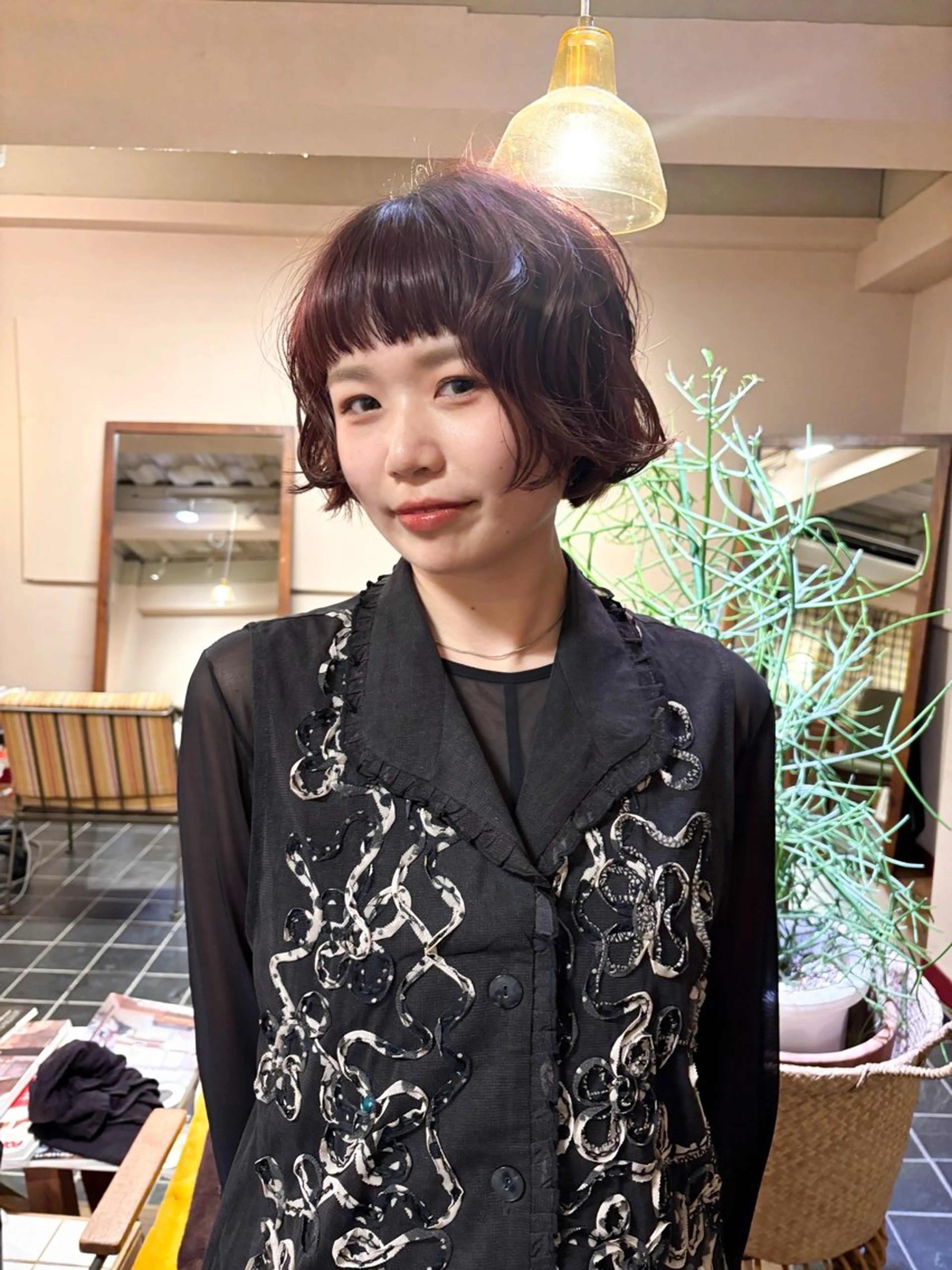 ミディアム カラー ヘアアレンジ ヘアカラー トリートメント ☆RUO☆/ハイトー ンBob/デザインのヘアスタイル