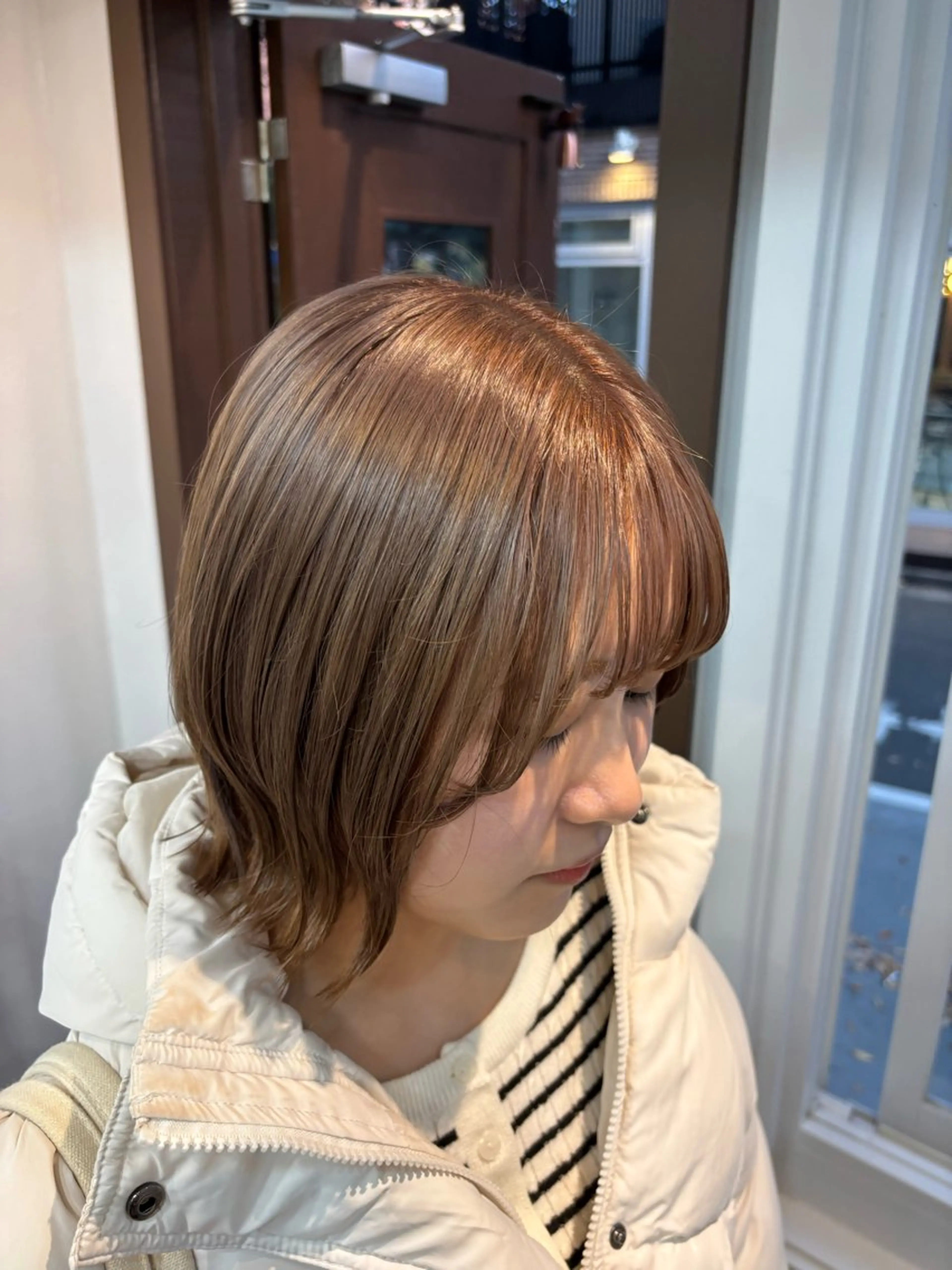 ミディアム カット ヘアカラー トリートメント 髪質改善🍀レイヤー 髙橋青心奏のヘアスタイル