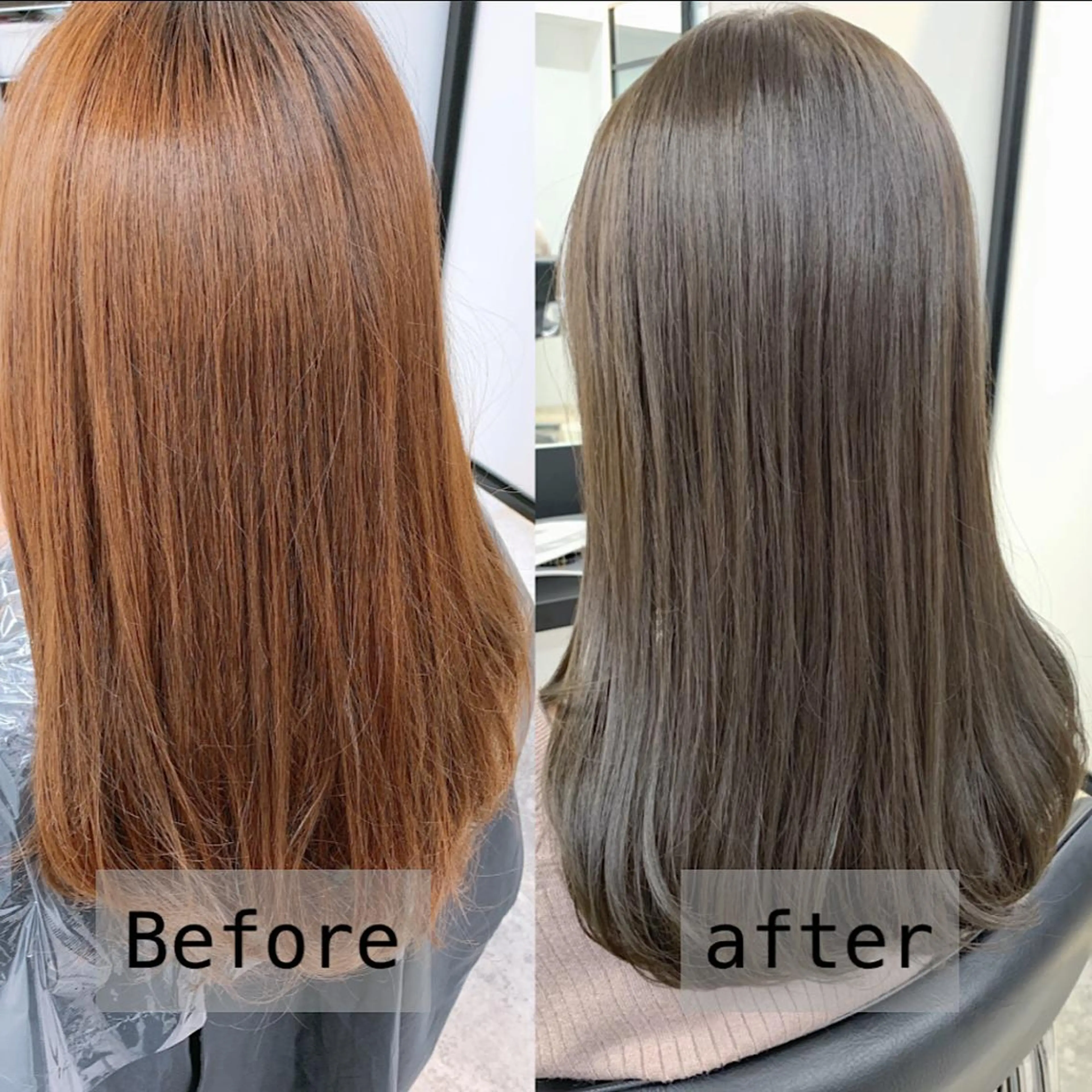 セミロング カラー アディクシーカラー アッシュ アッシュグレー バレイヤージュ ベージュカラー サイドバング 🇰🇷沼田　拓斗のヘアスタイル