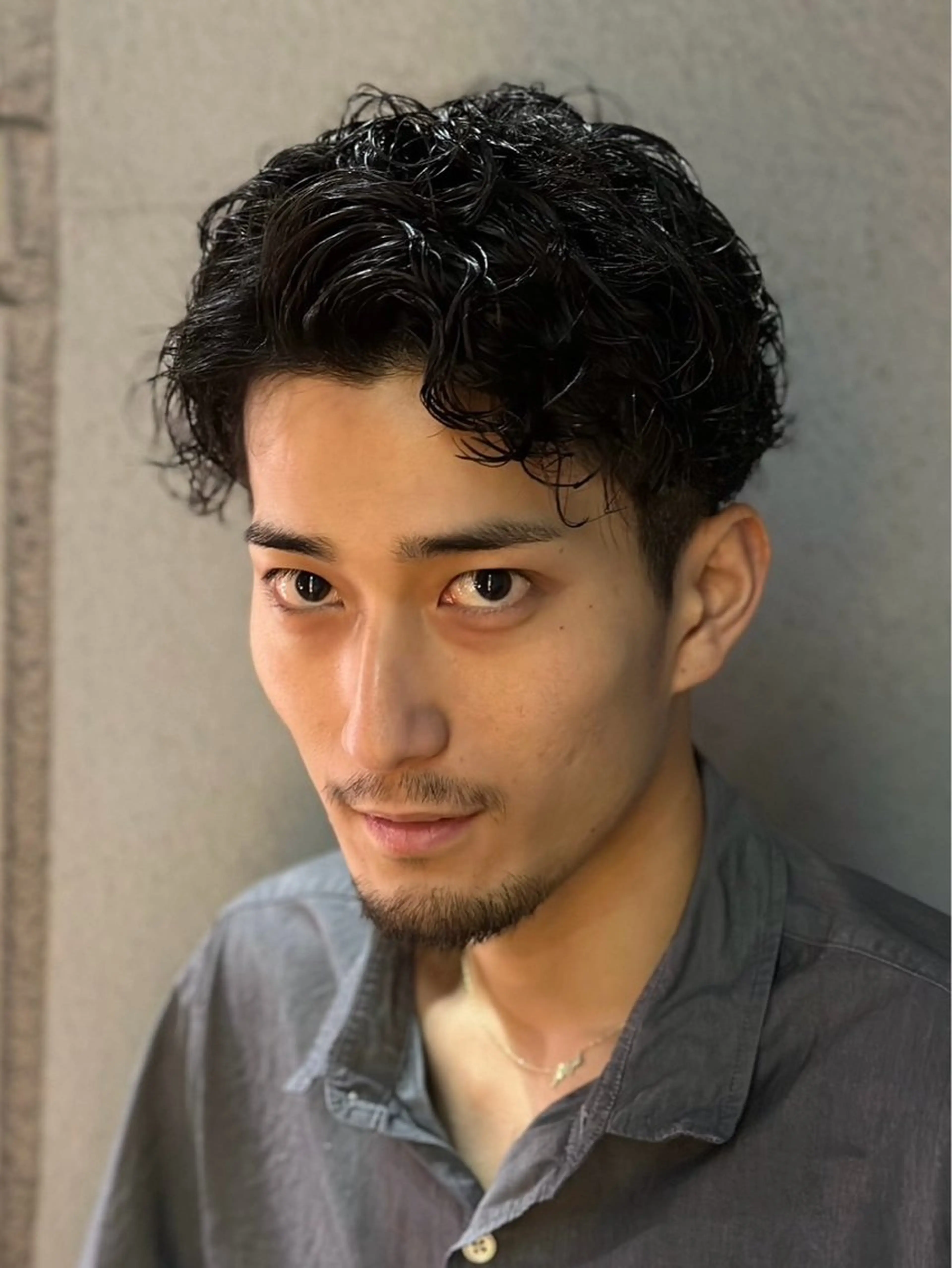 ミディアム パーマ ミディアムパーマ vivre25所属・メンズ特化理容室 vivre25 石田のヘアスタイル