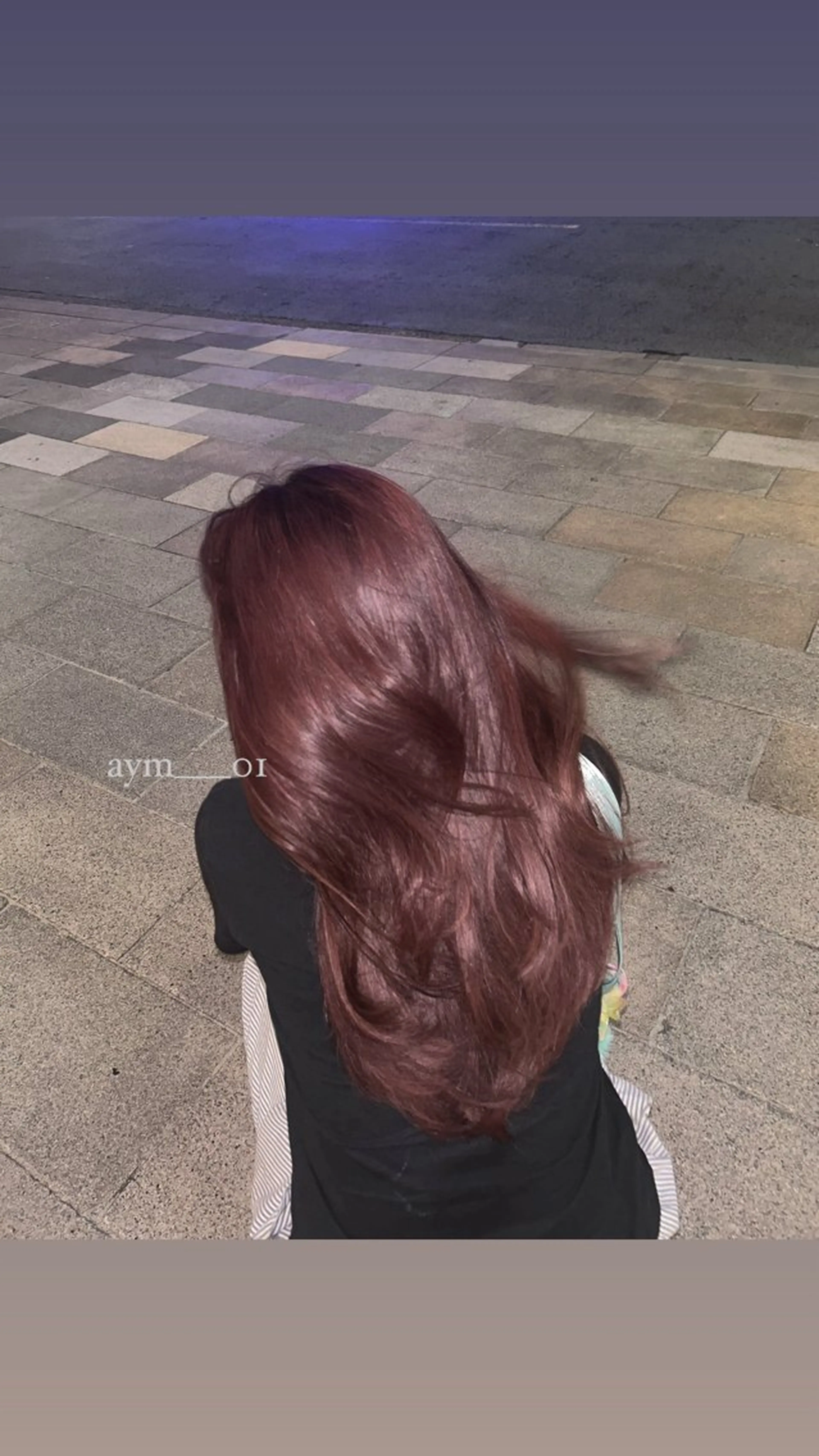 ロング カット ヘアカラー トリートメント 韓国ヘア AYUMIのヘアスタイル