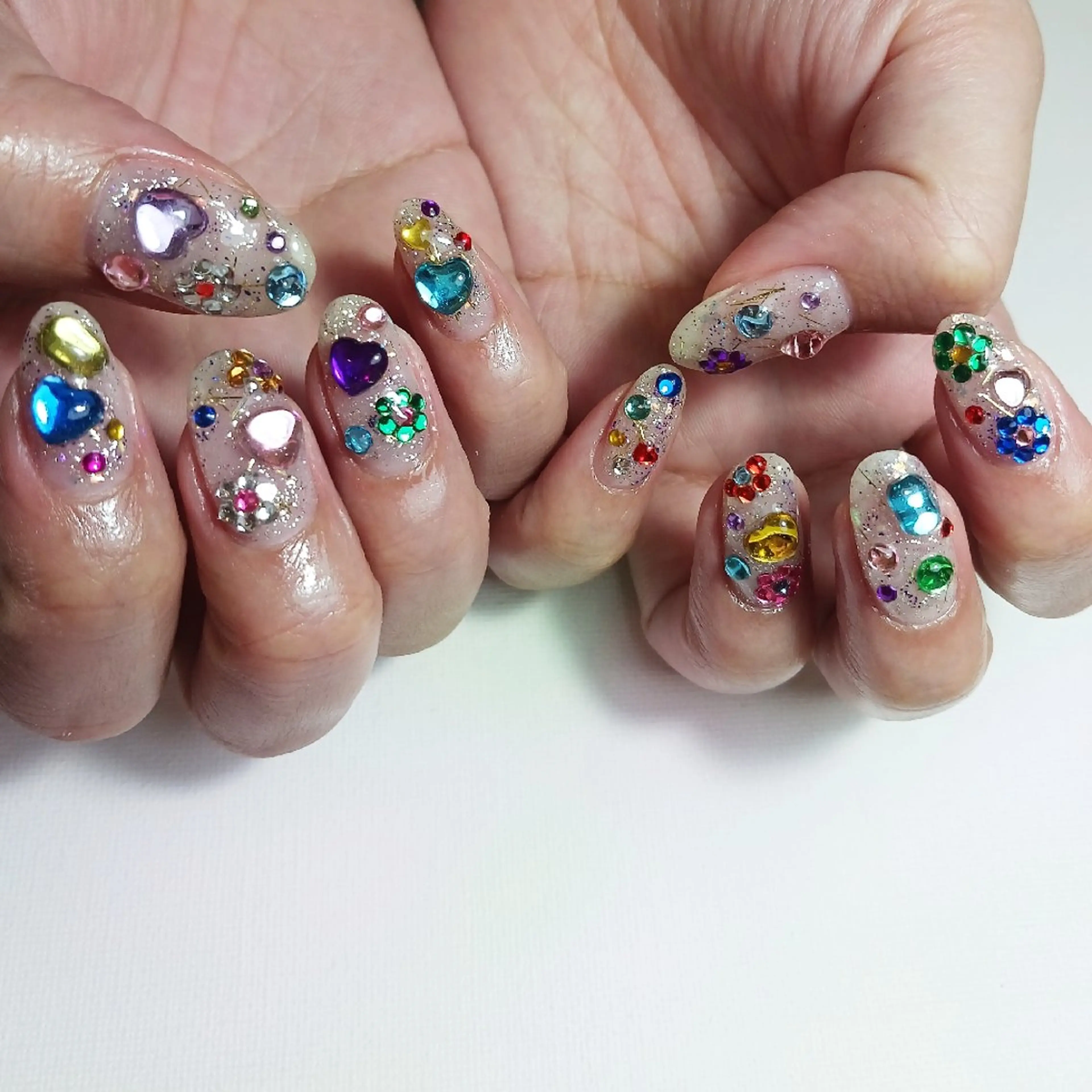 ネイル ジェルネイル 持ち込み ショートネイル ストーンネイル ハンドネイル nanakonail /持込みデザイン専門のネイルデザイン