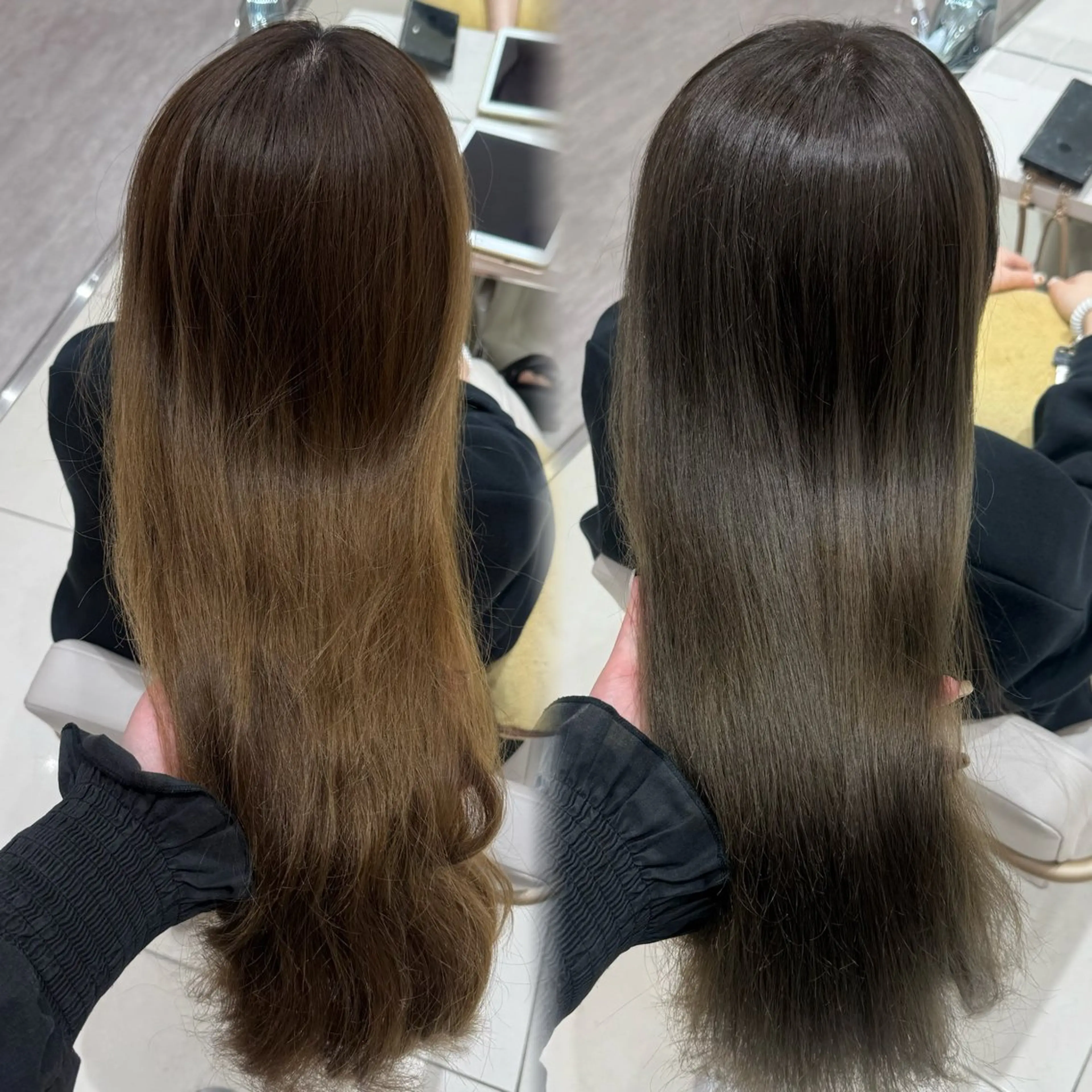 ロング カラー ヘアカラー トリートメント 内田 志乃のヘアスタイル