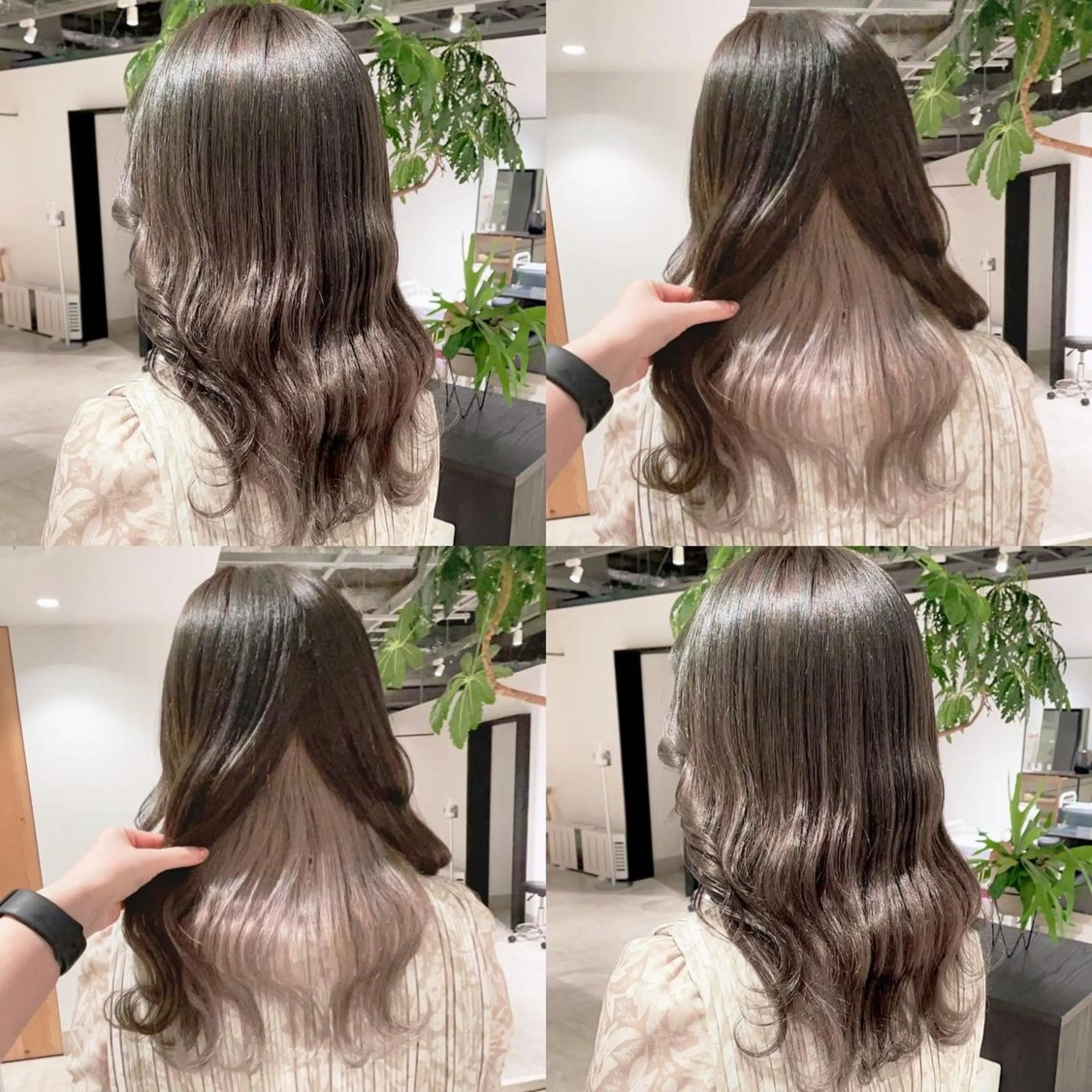 セミロング カラー ブリーチ デザインカラー ヘアカラー トリートメント 渋谷:インナーカラー ／🍒エリカ🍒のヘアスタイル