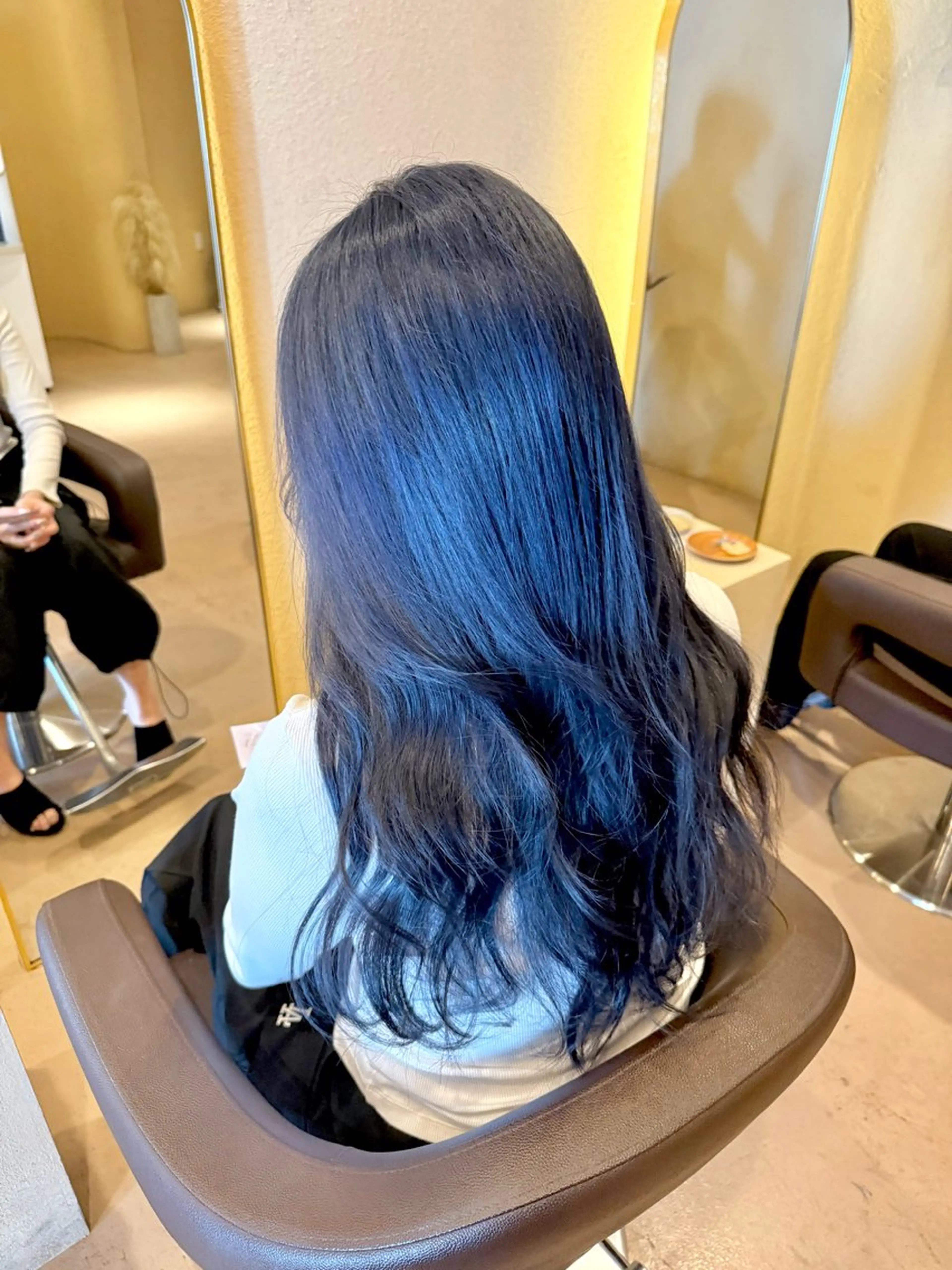 ロング カラー ブリーチ ブルーカラー ネイビーカラー ヘアカラー トリートメント Risa🐈‍⬛/ グレージュ/透明感のヘアスタイル