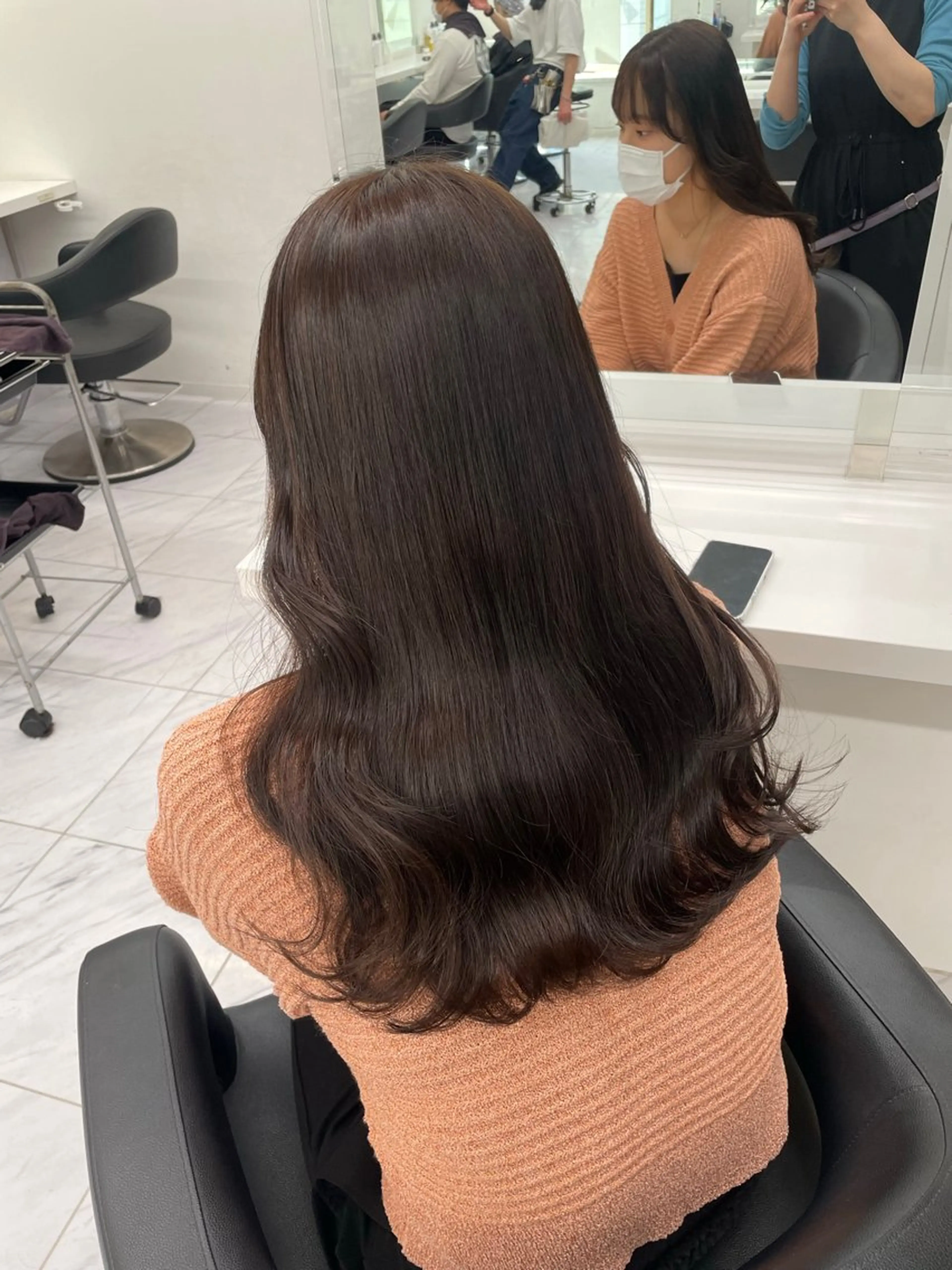 ロング カラー ベージュカラー ブリーチ ブラウンカラー ブリーチなしカラー 髪質改善 表参道ハッシュカット レイヤー/リノンのヘアスタイル