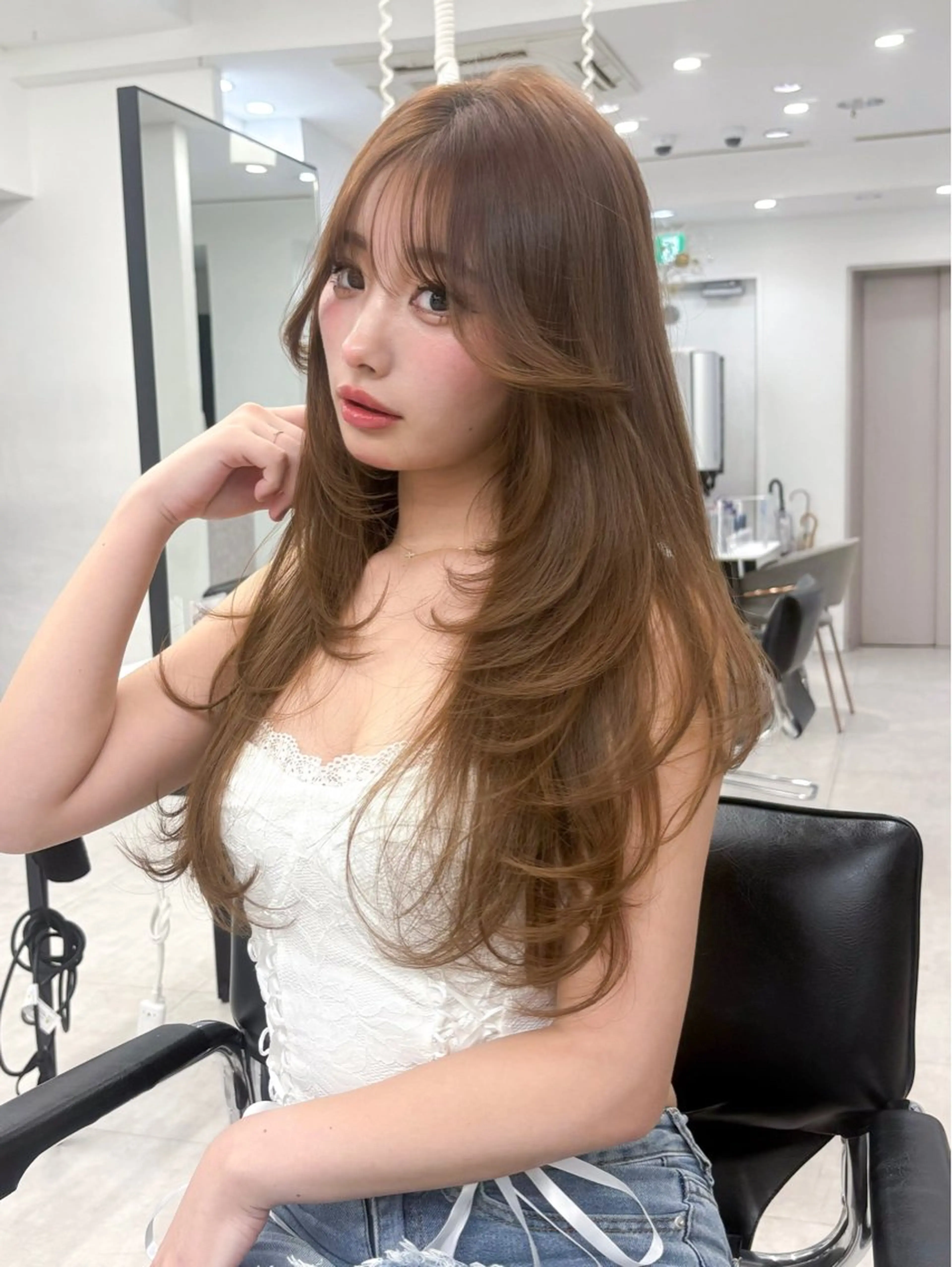 ロング 韓国風ヘア レイヤーカット カット ヘアカラー matsuzawa mihoのヘアスタイル