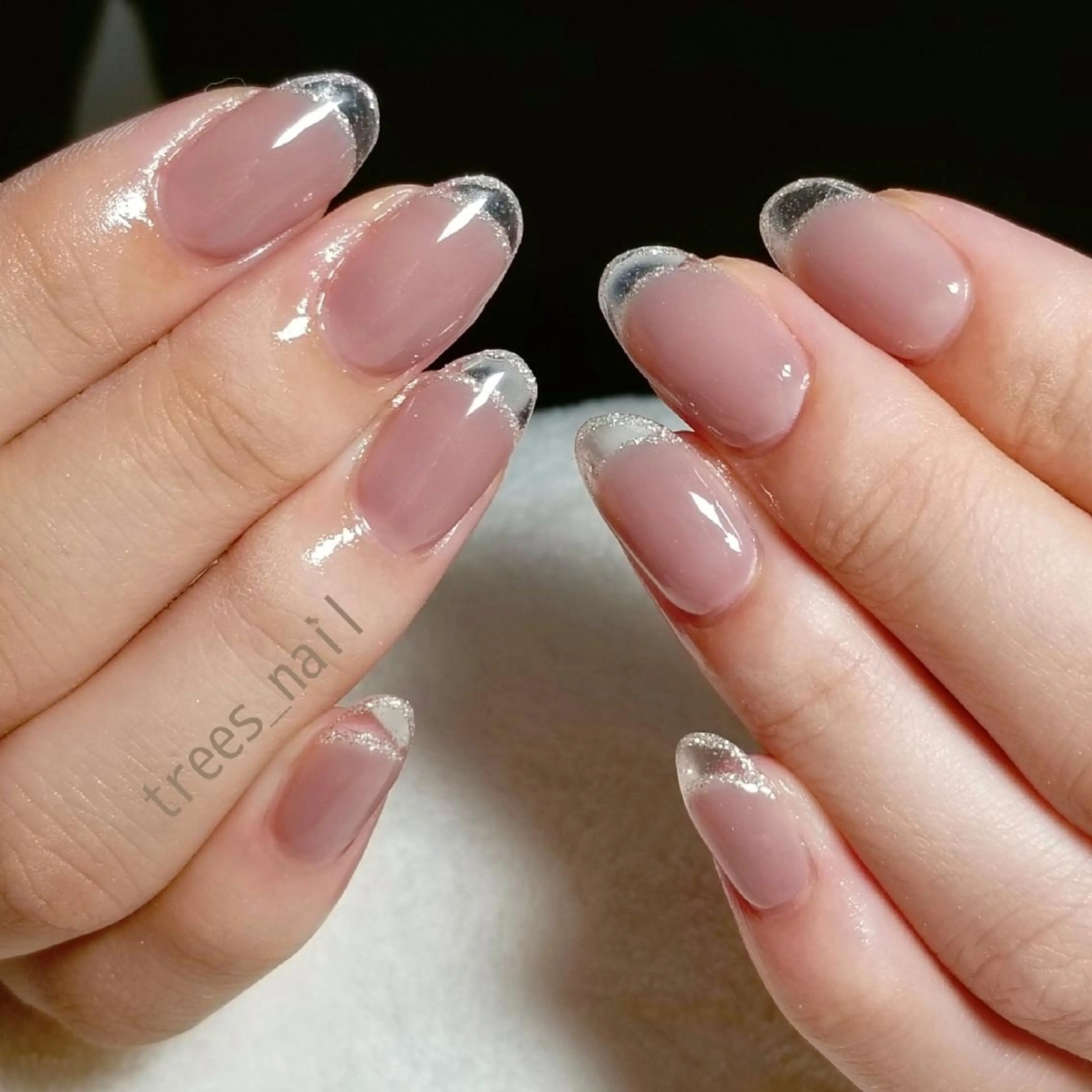 クリアフレンチ#クリアスカルプ#アクリルスカルプ#ヌーディーネイル