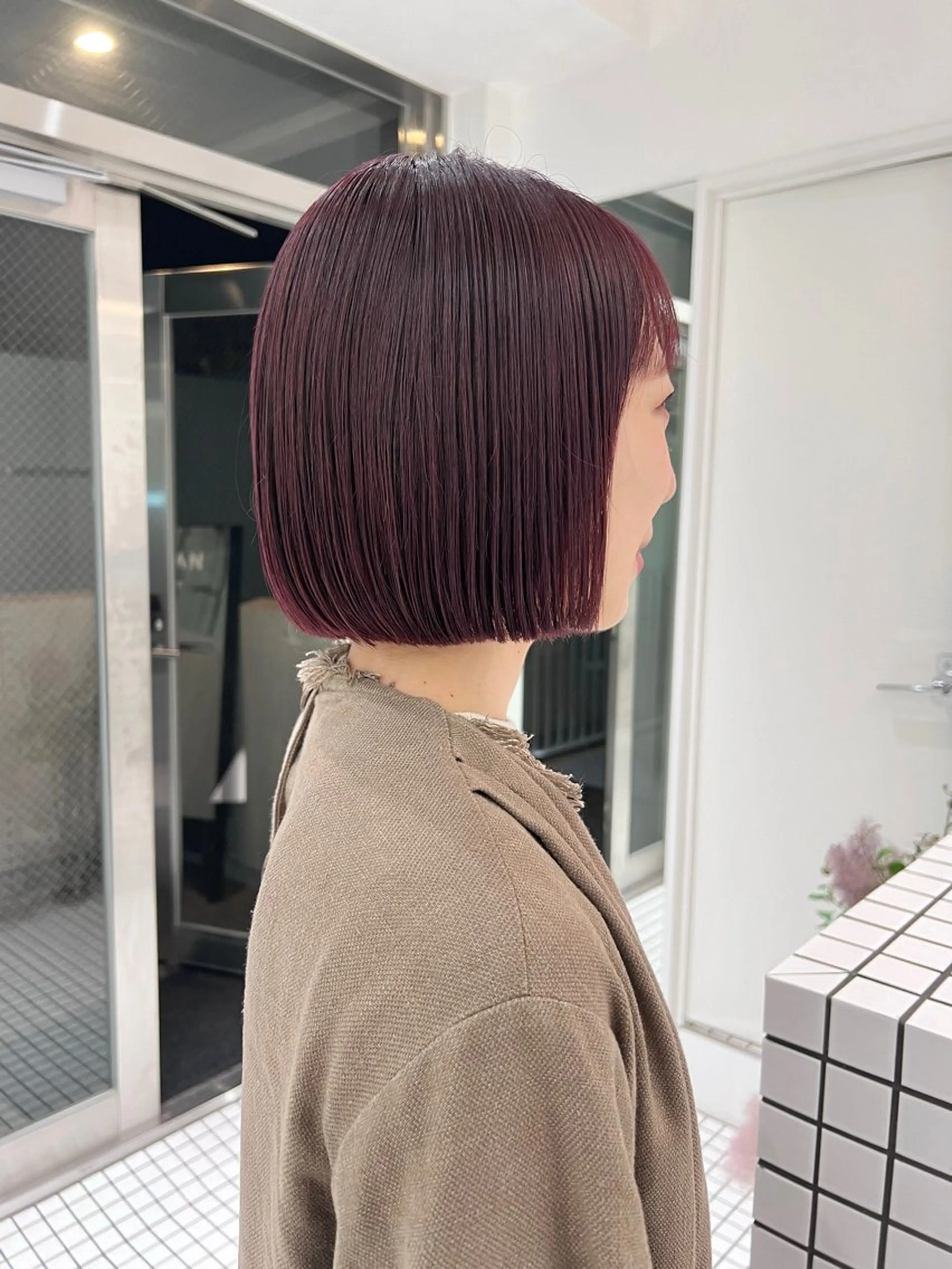 ショート カラー カット ヘアカラー 🌱ぱつっと/ボブ 🌱のヘアスタイル